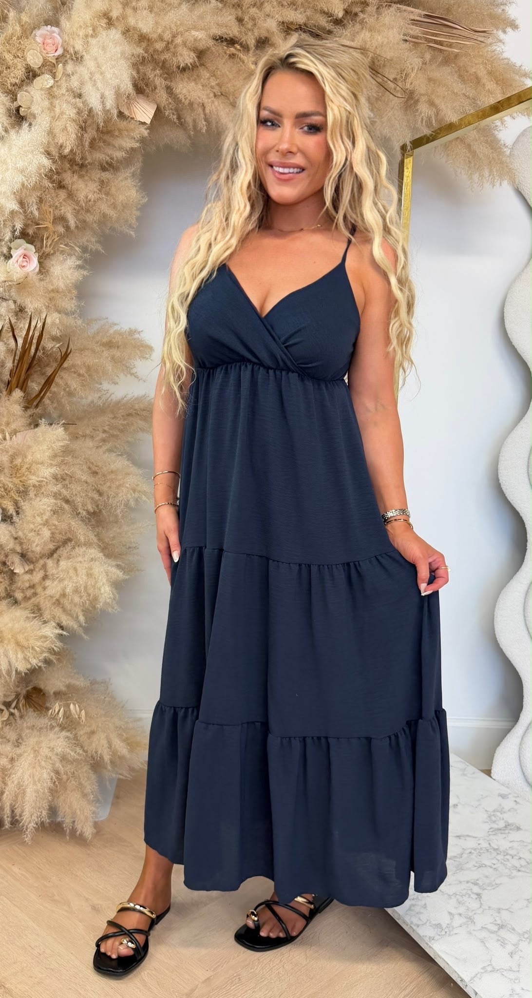 FLOWY MAXI DRESS NAVY