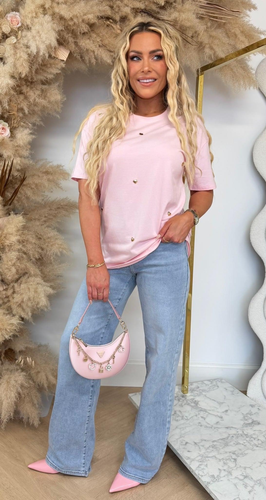 STUDDES HARTJES TEE Y188 PINK
