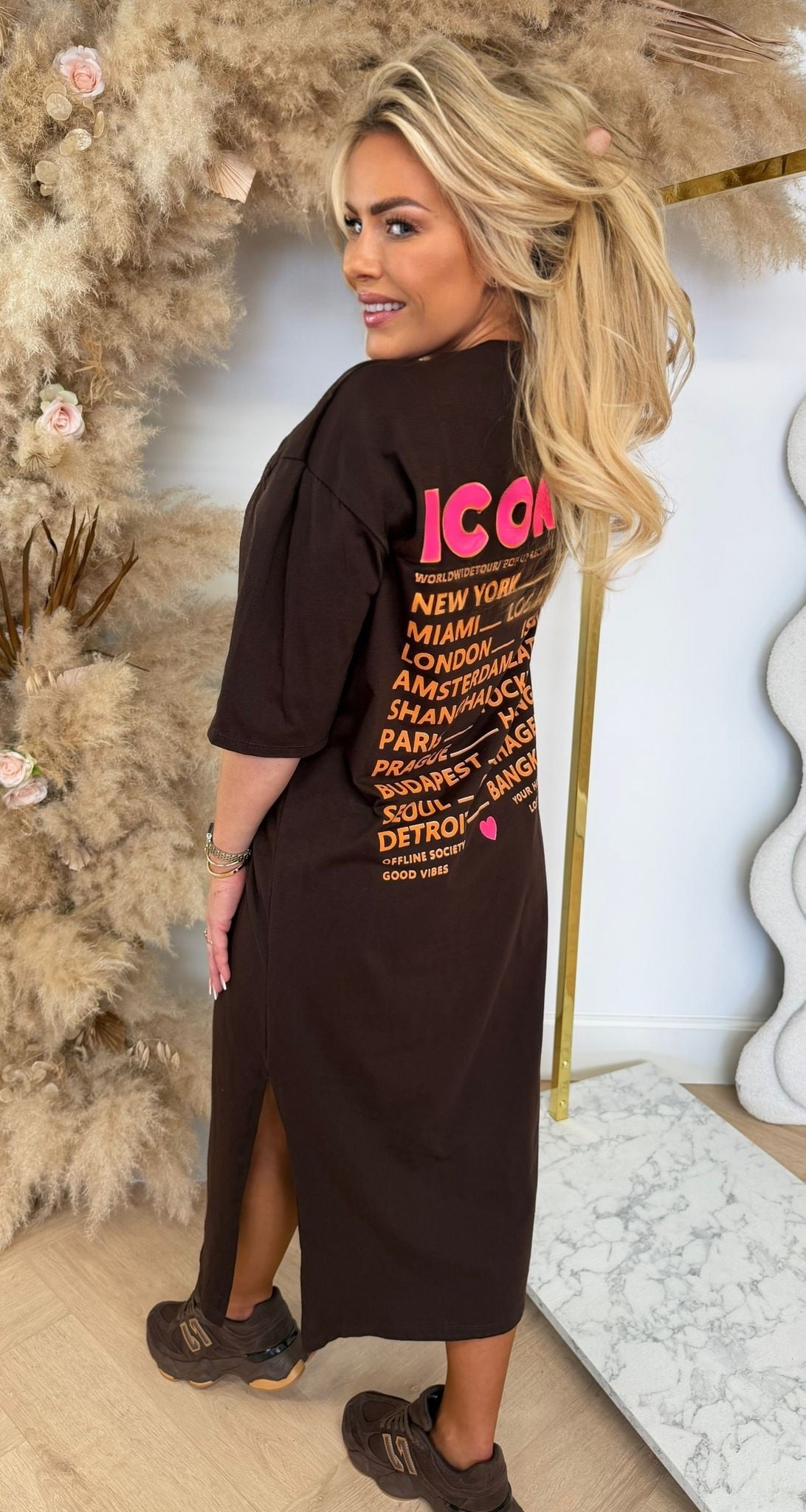 WORLDWIDE CITY LONG SHIRTDRESS CHOCO