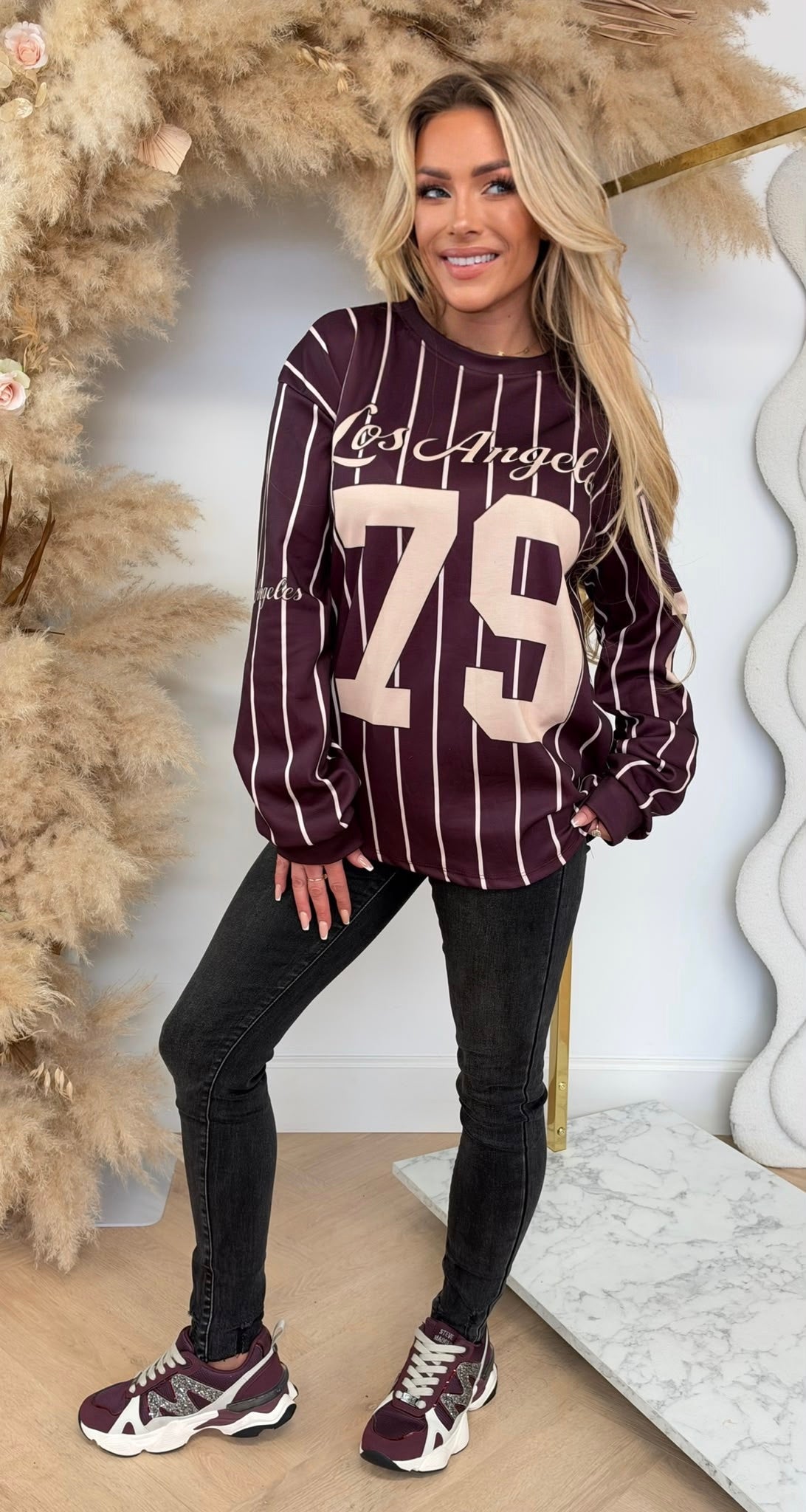BASEBALL LOS ANGELES SWEAT BORDEAUX