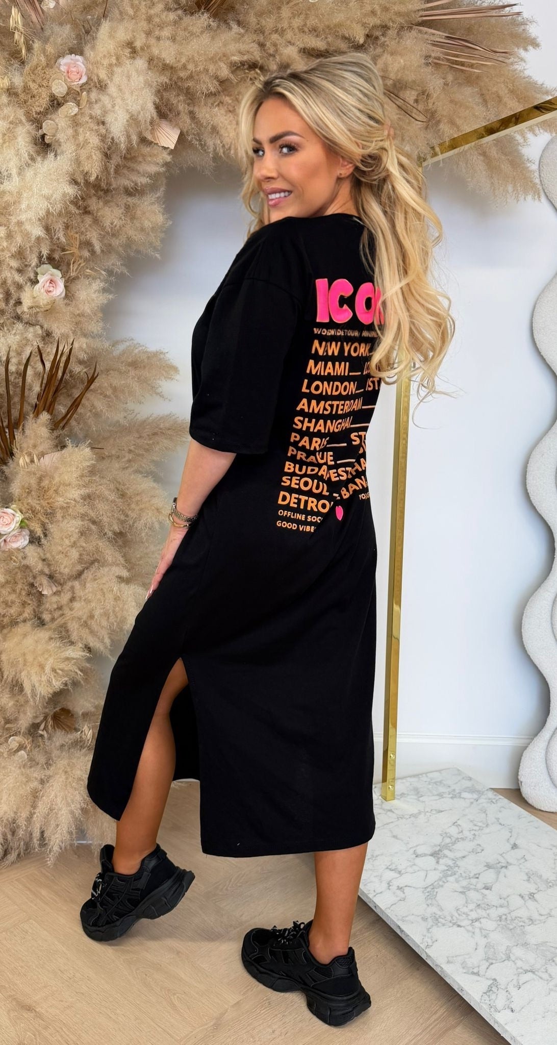 WORLDWIDE CITY LONG SHIRTDRESS BLACK