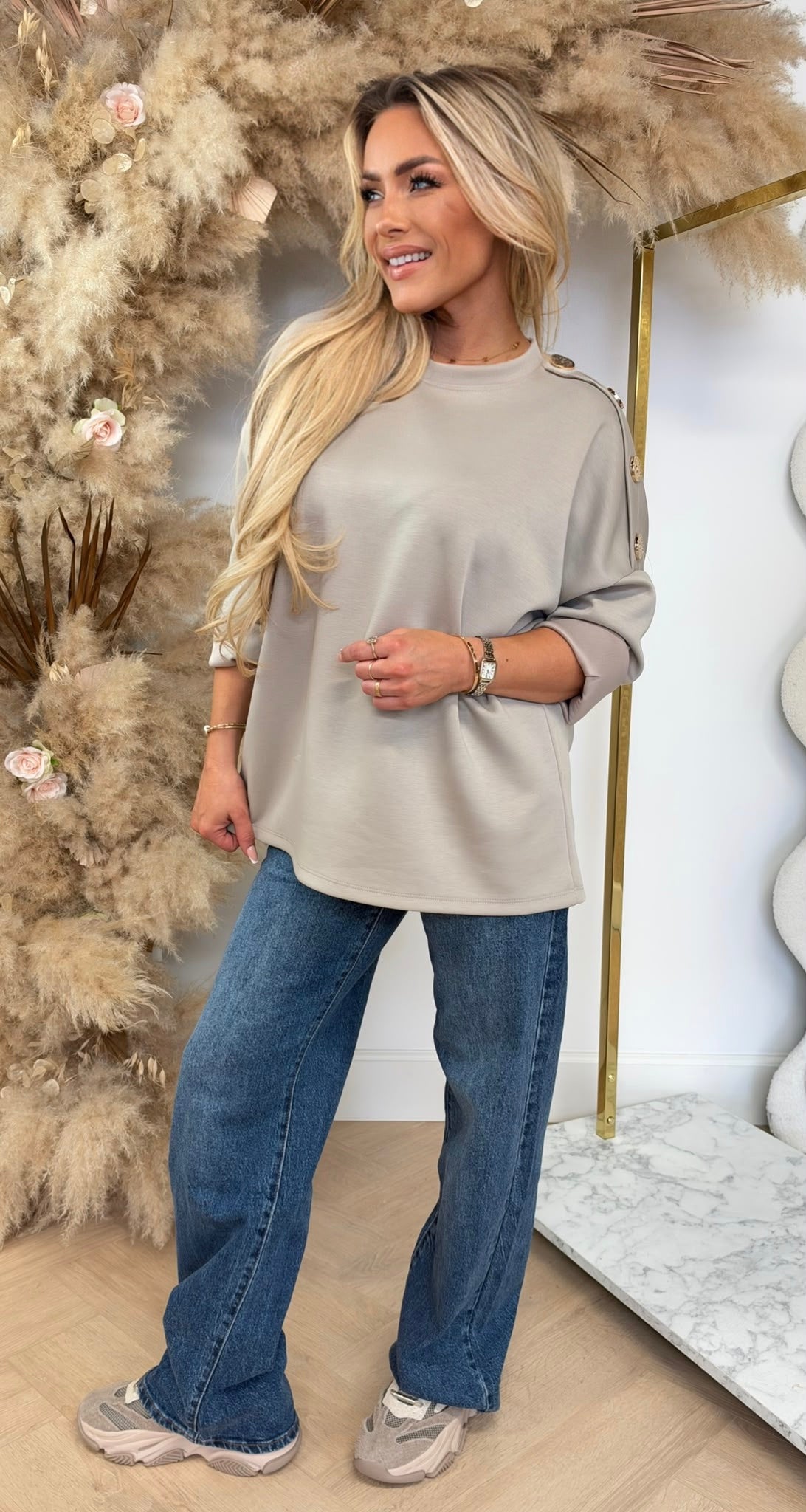 ROME BUTTON LONGSLEEVE BEIGE