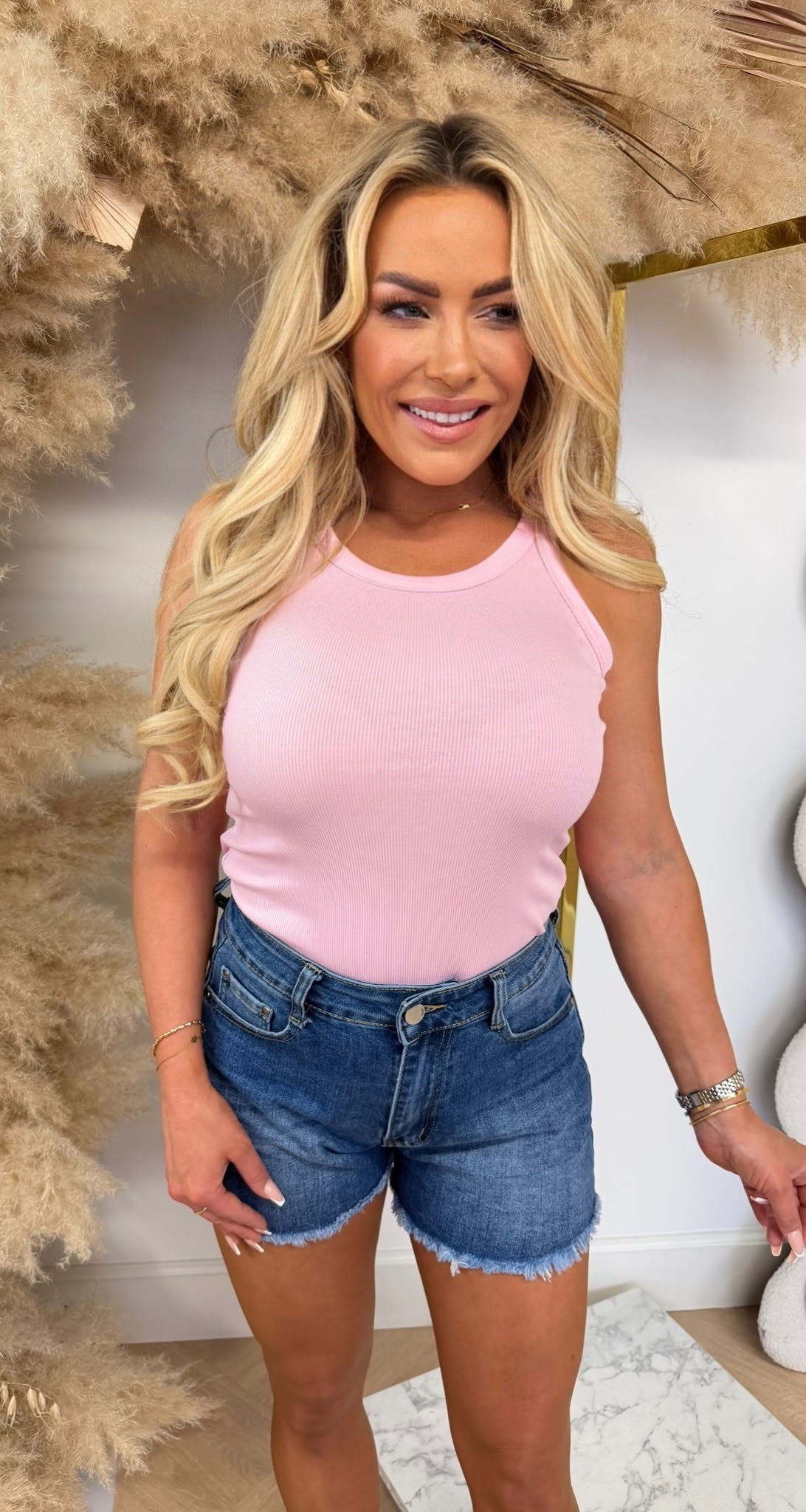 BASIC SMALL RIB TOP 928 LIGHTPINK