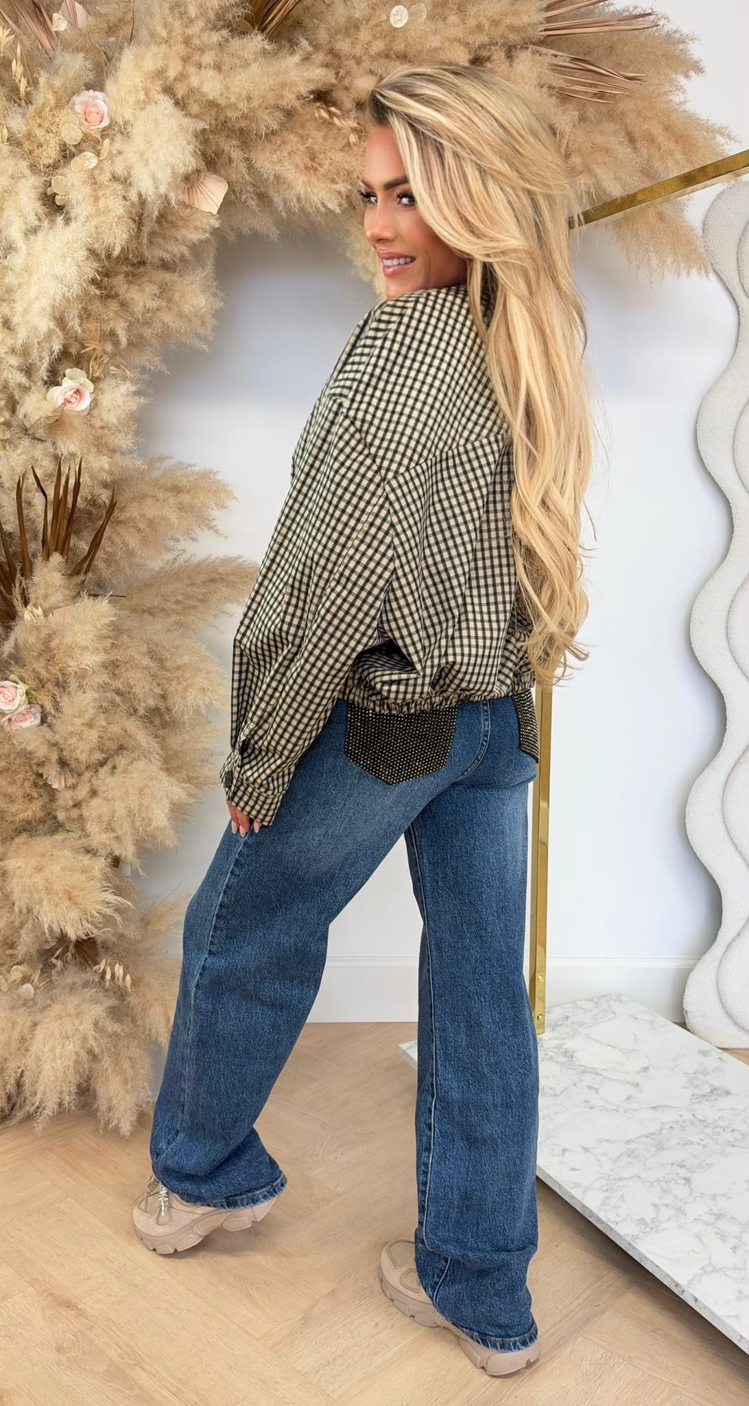 SAAR PLAID BOMBER BLACK