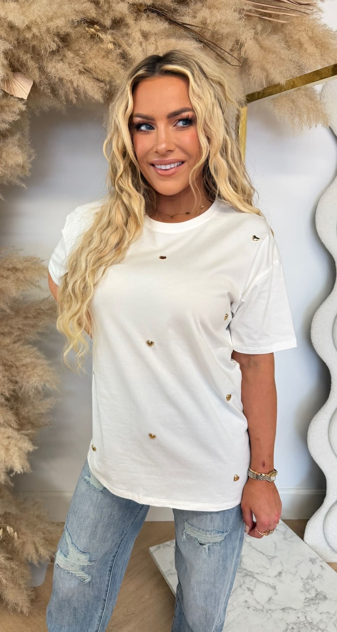 STUDDES HARTJES TEE Y188 OFFWHITE