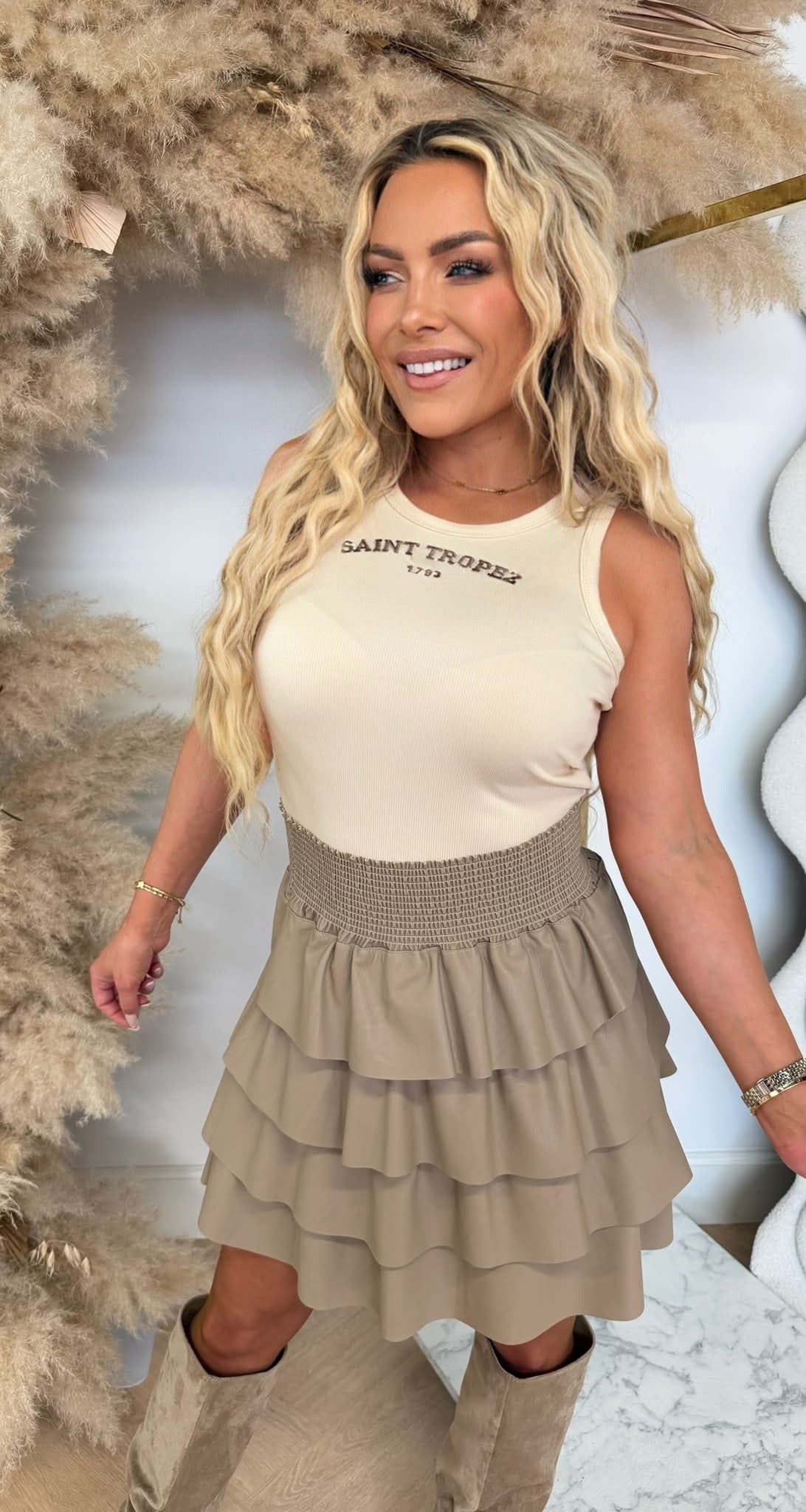 SAINT TROPEZ TANKTOP 15565 BEIGE