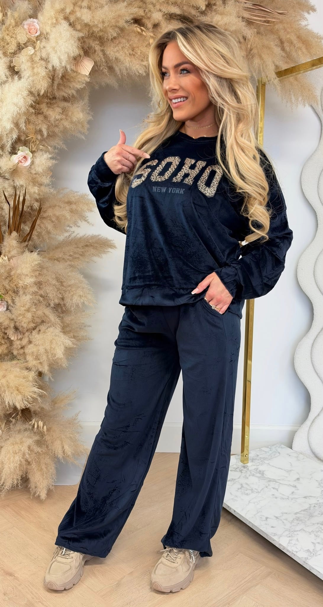 SOHO VELVET SET 1071 NAVY