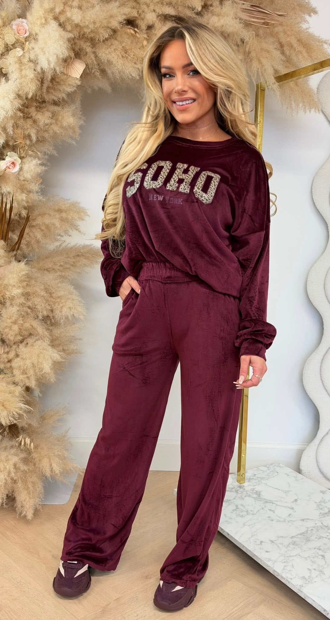 SOHO VELVET SET 1071 BORDEAUX