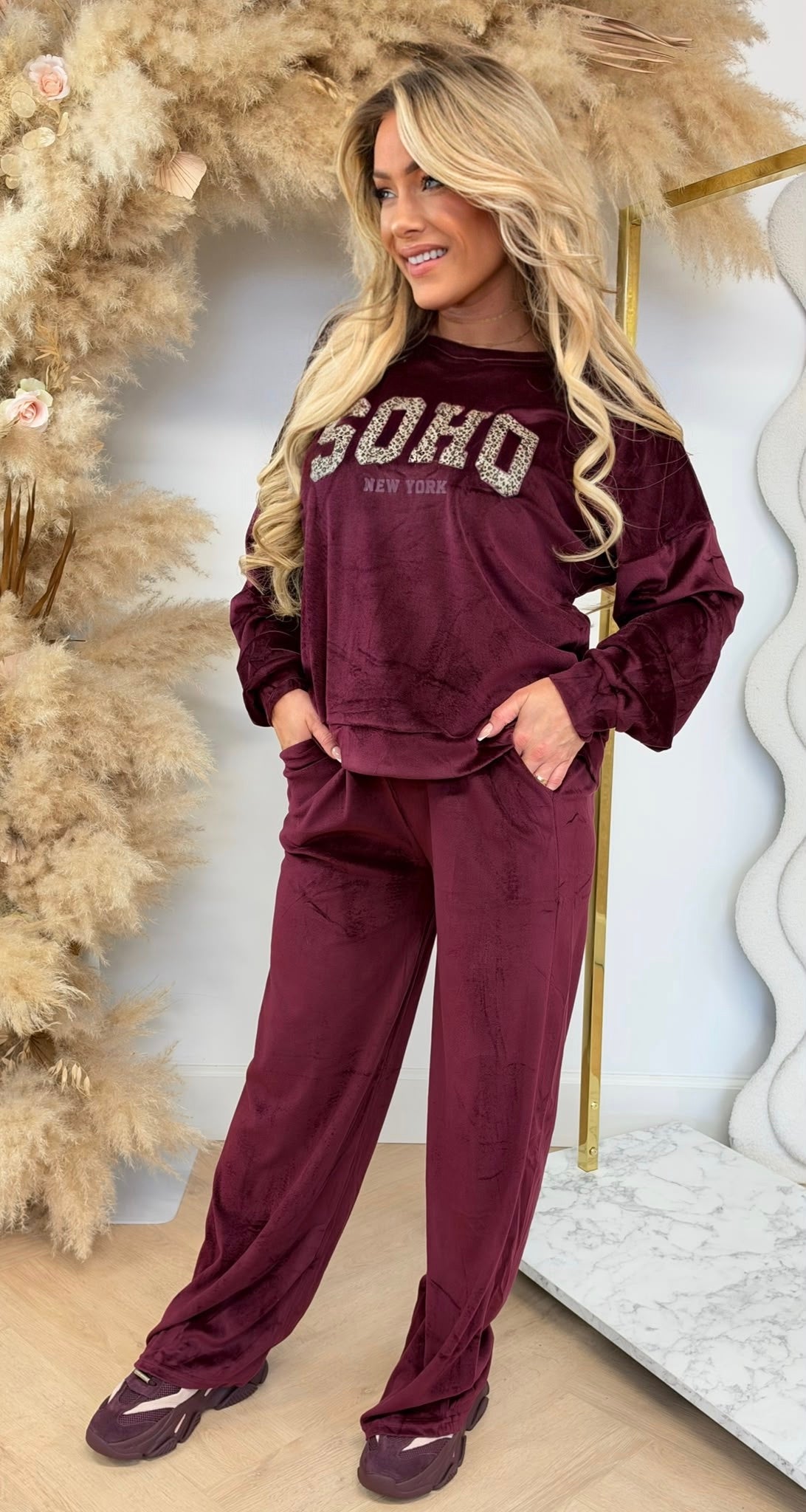SOHO VELVET SET 1071 BORDEAUX