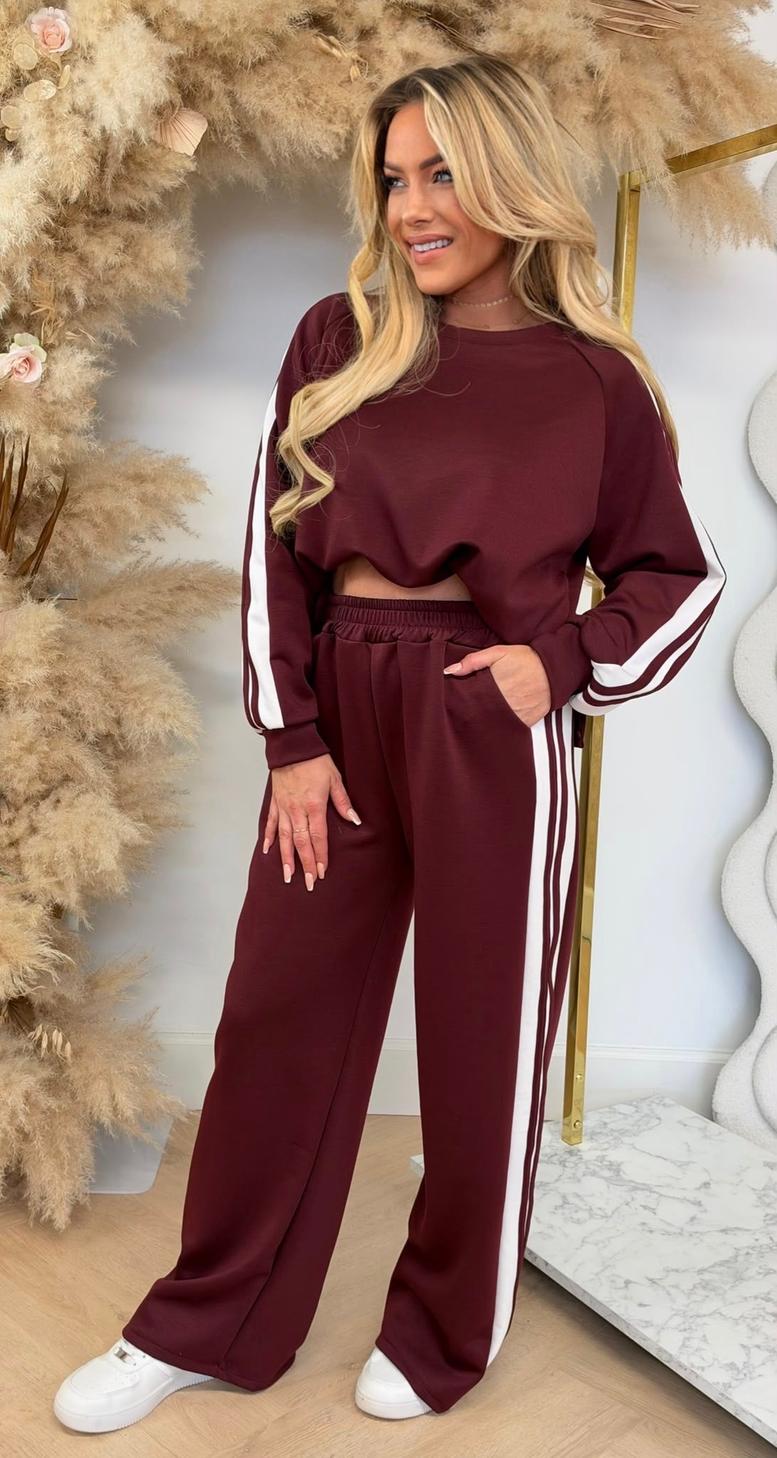 ADI STRIPE SET BORDEAUX