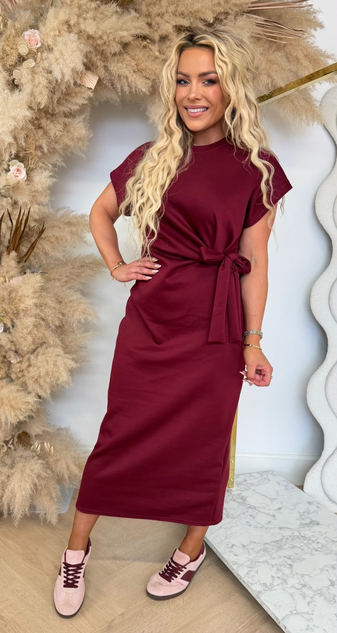 STRIKKY Langes Kleid Hellrosa