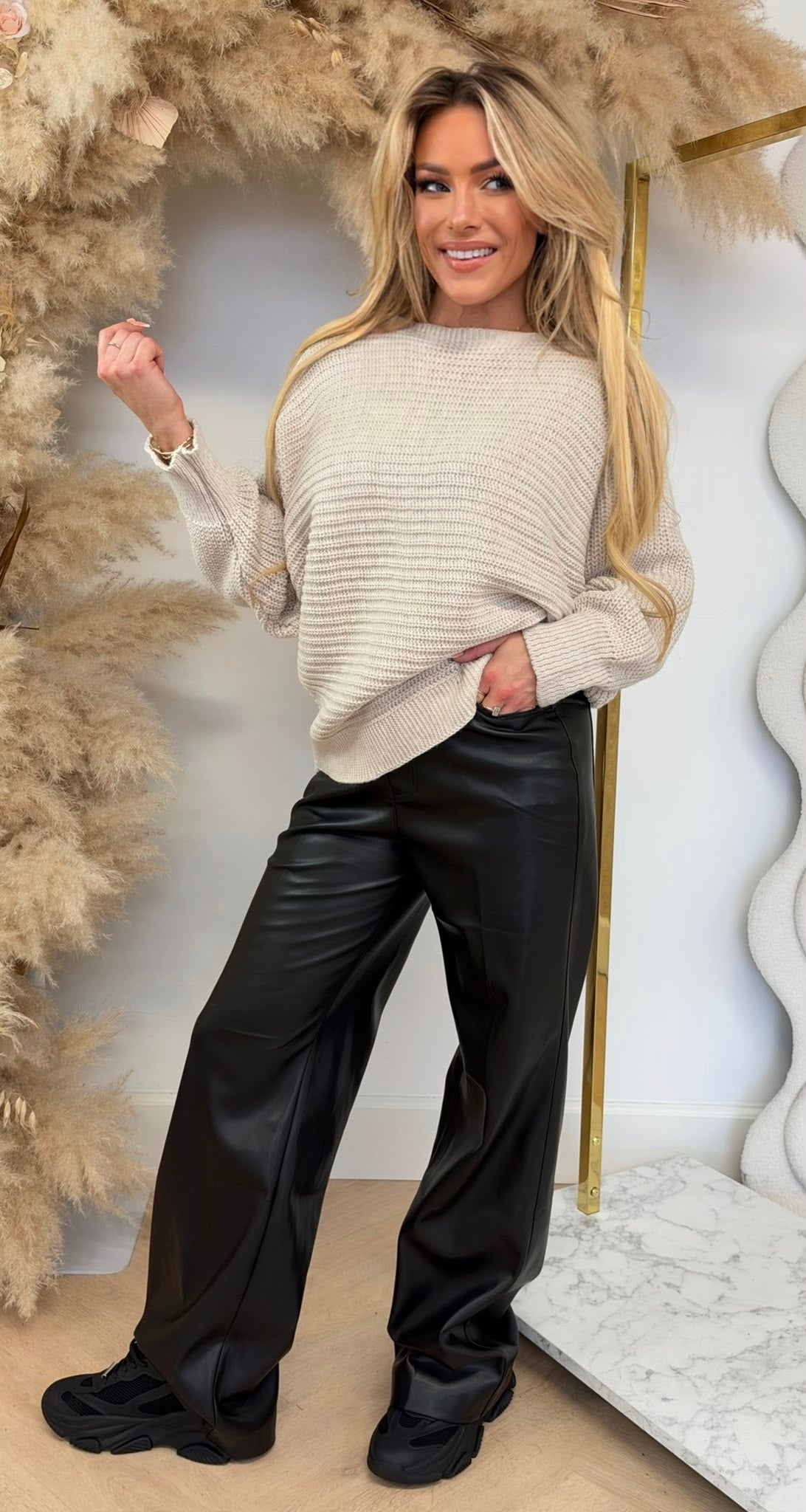 SELINA KNITTED TOP BEIGE
