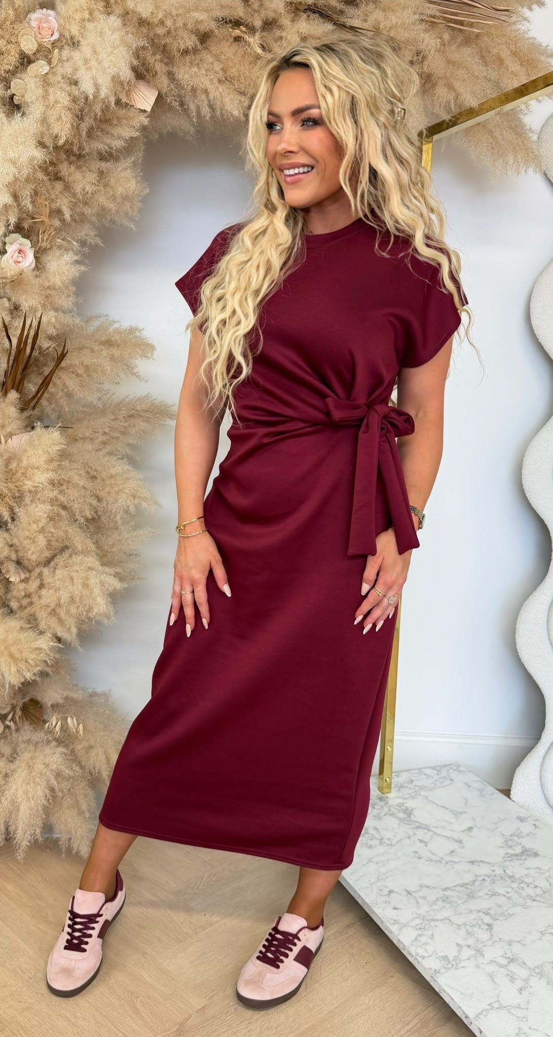STRIKKY Langes Kleid Hellrosa