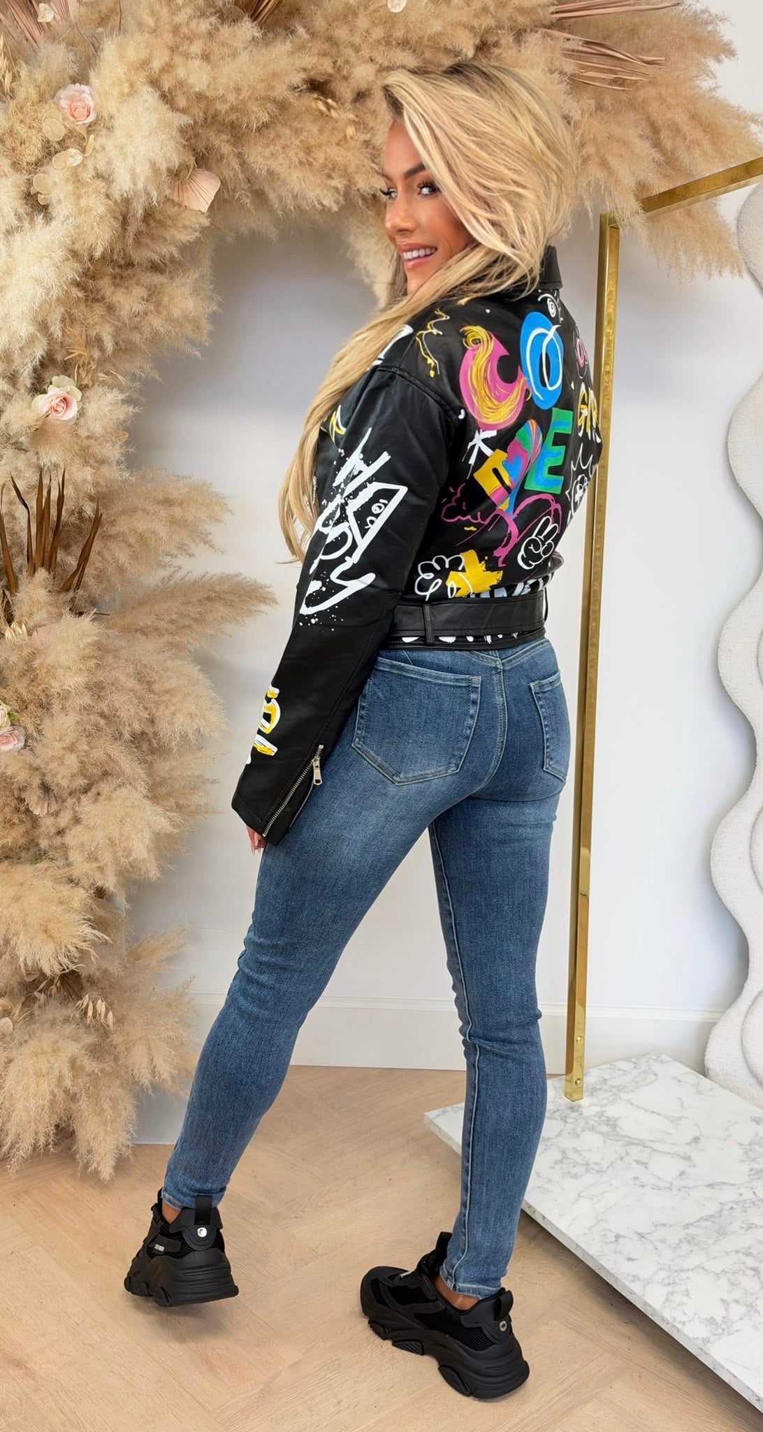 GRAFFI LEATHER LOOK JACKET 3880 BLACK