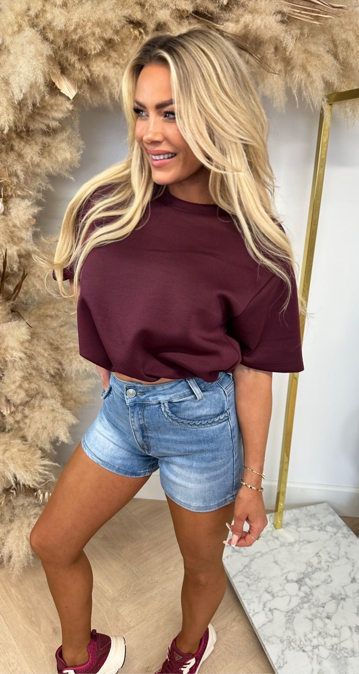 MUSTY CROPPED TOP WINE