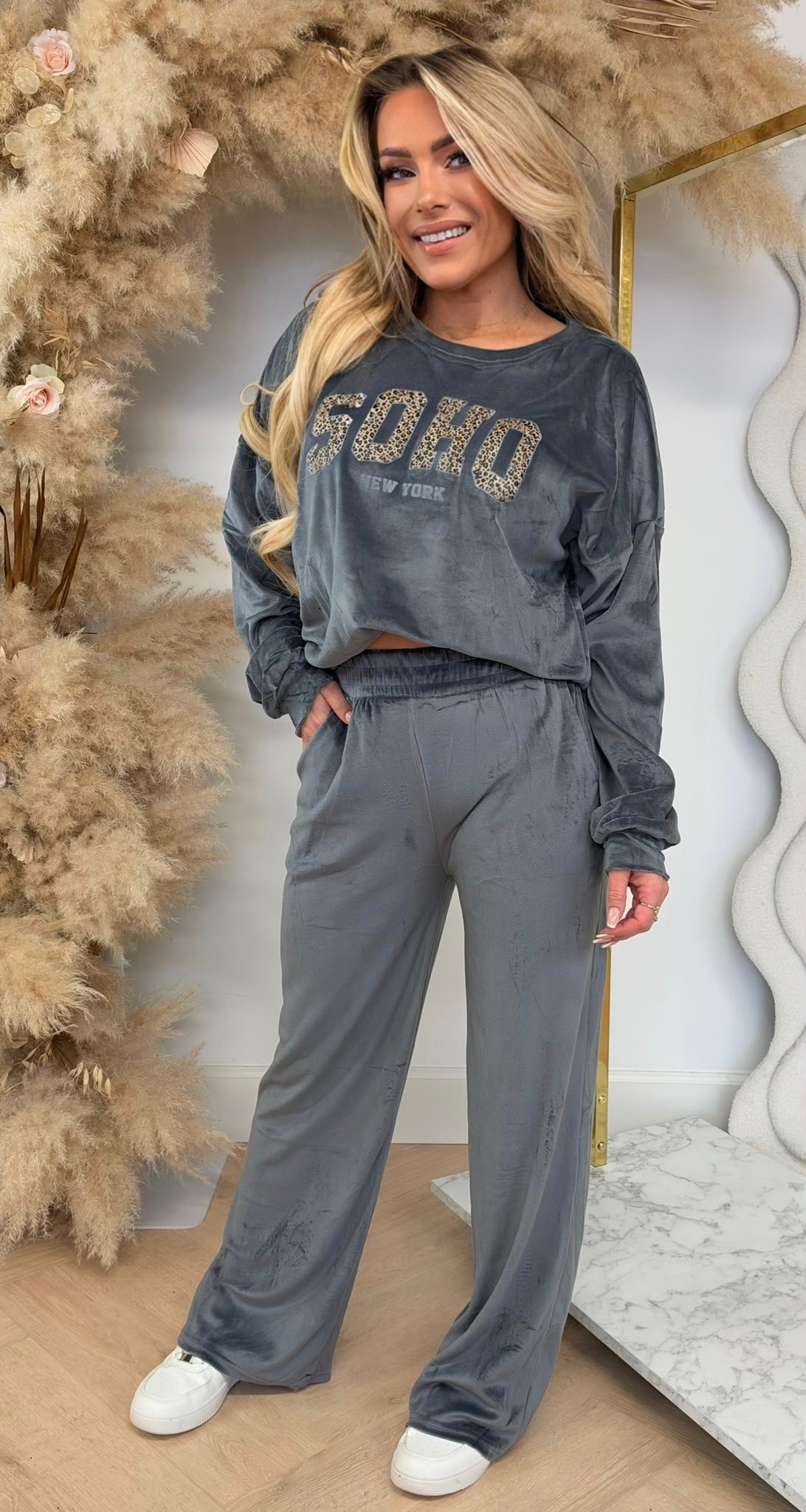 SOHO VELVET SET 1071 GREY