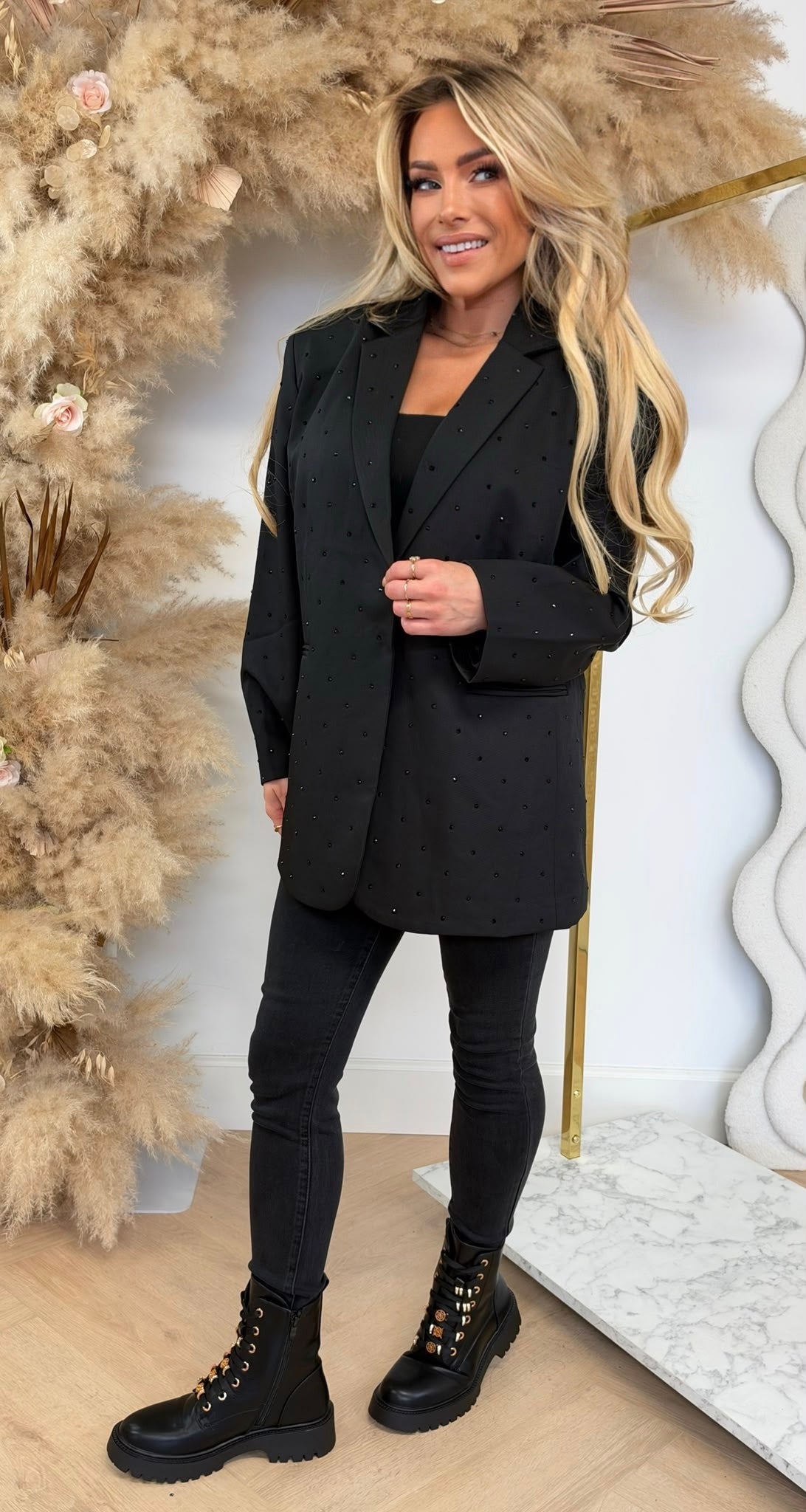 GLITTERY STONES BLAZER 41313 BLACK