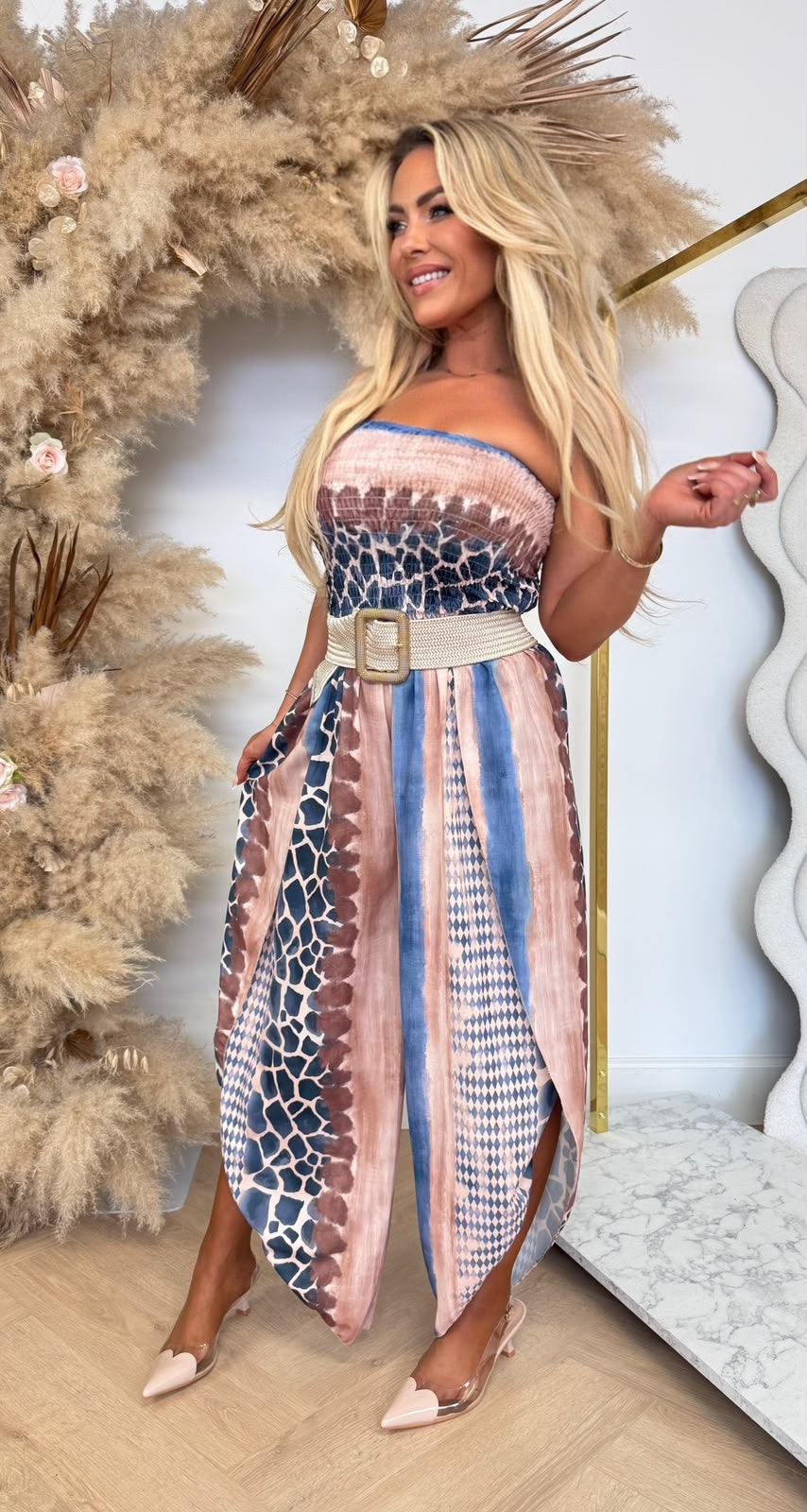 ANIMAL FOLDED JUMPSUIT BLUE