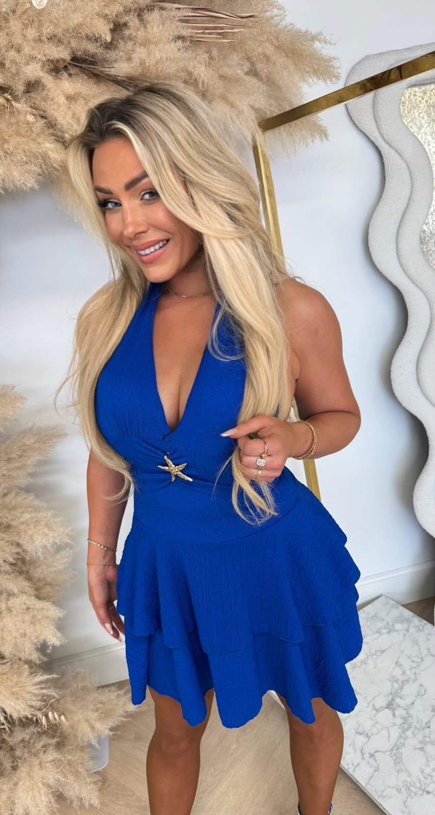 SEA HALTER DRESS KOBALT