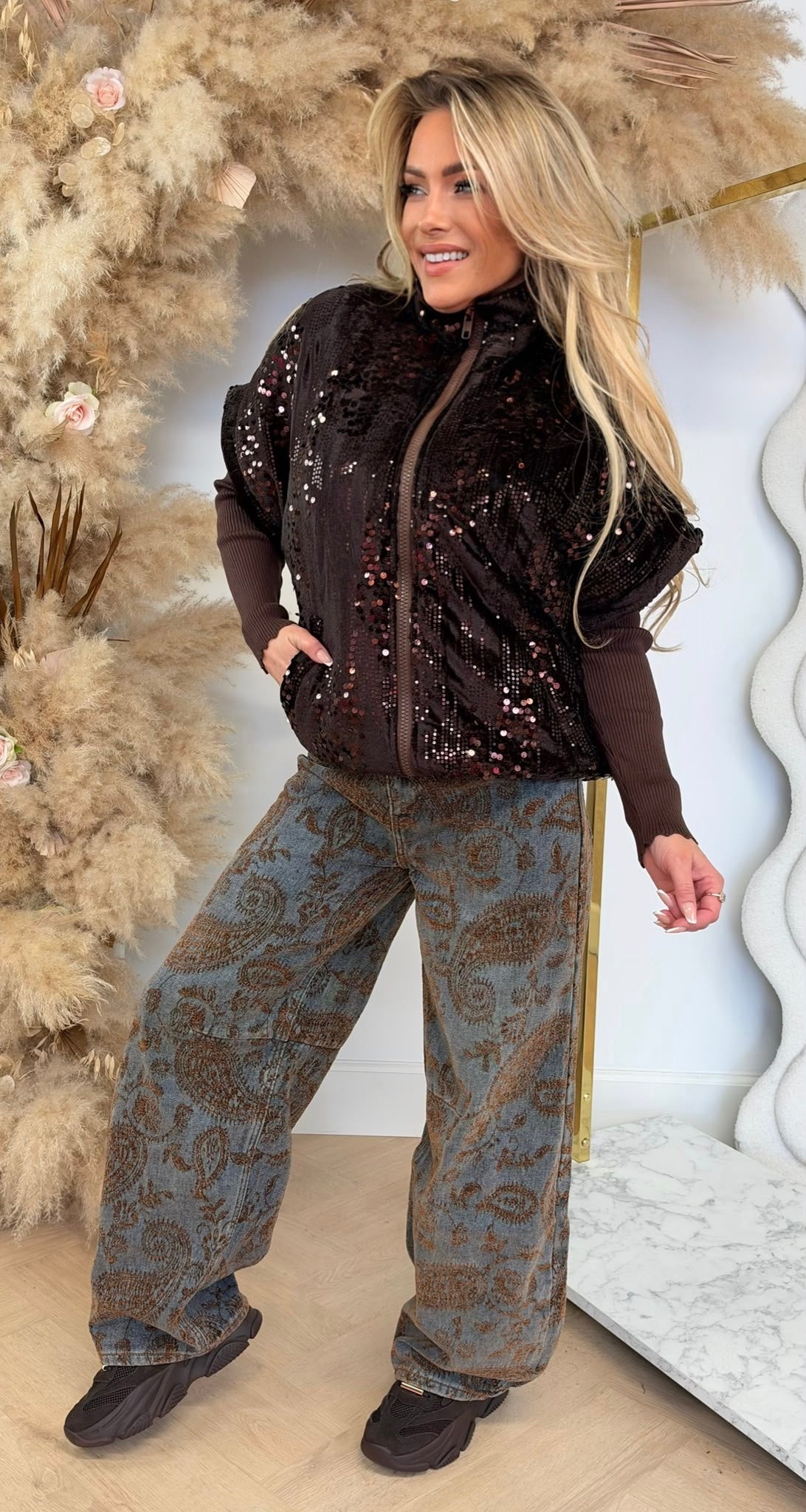 GLAMOUR BODYWARMER 369 CHOCO