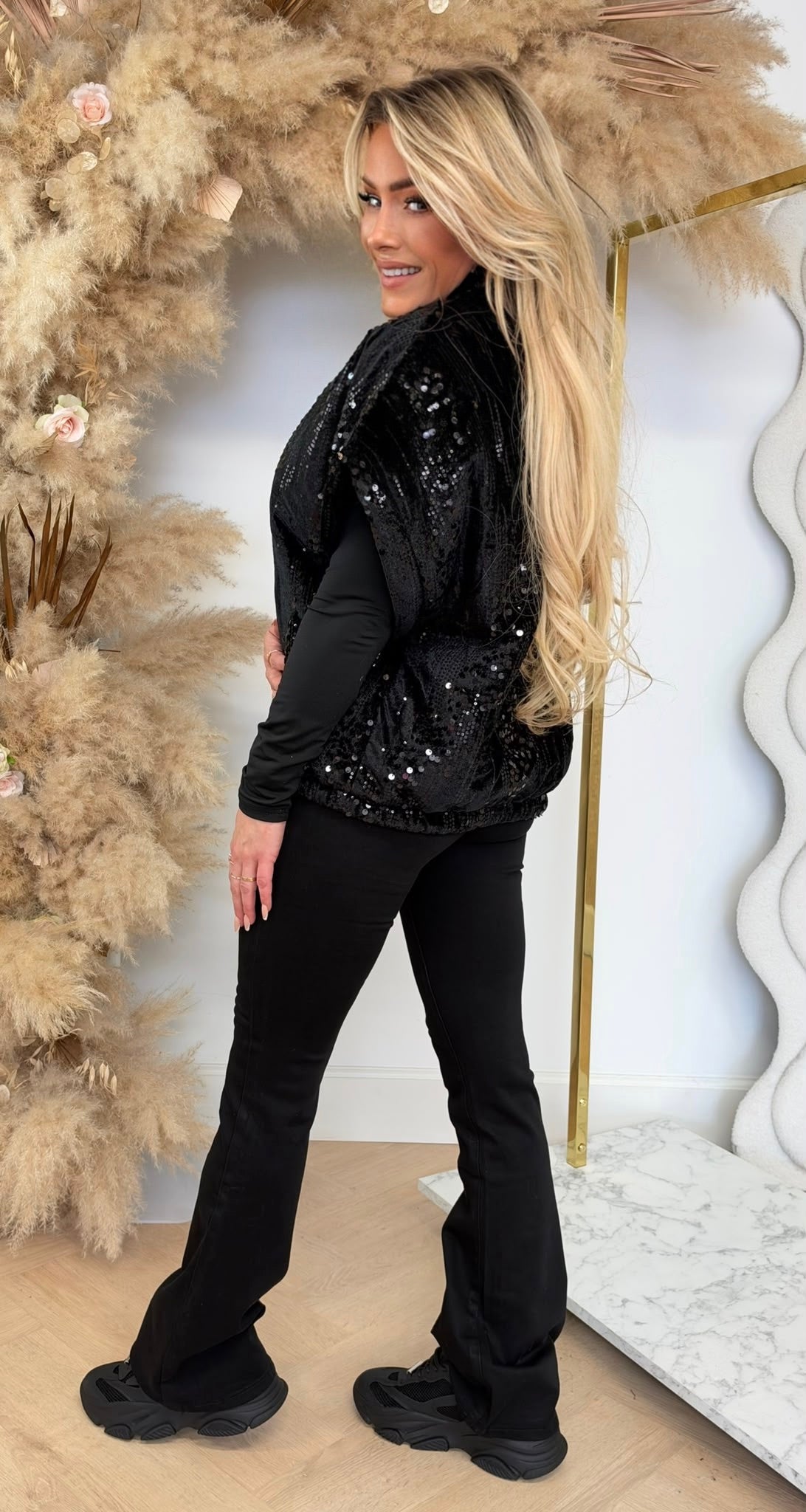 GLAMOUR BODYWARMER 369 BLACK