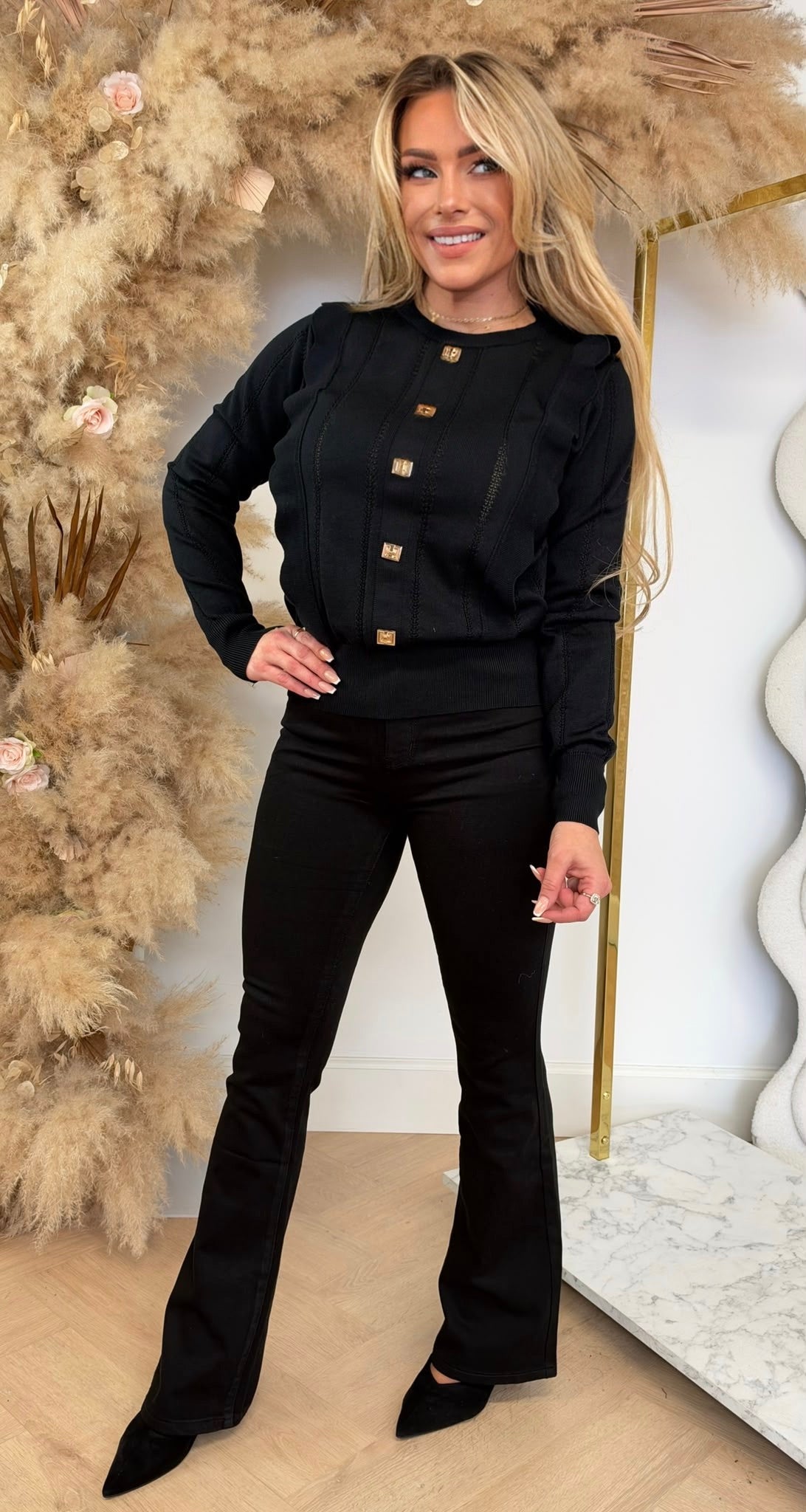 LIEKE RUFFLE TOP 2966 BLACK