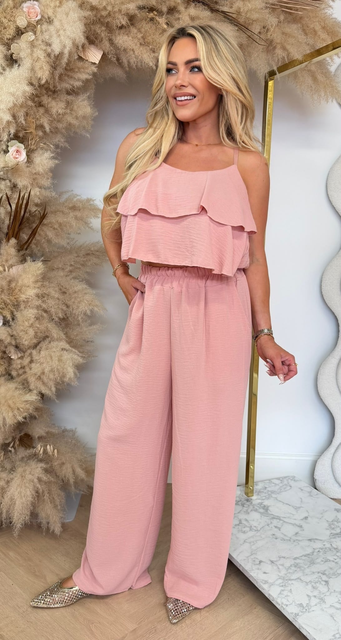 RUFFLY 2 PIECE SET PINK