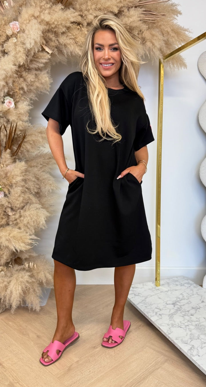 LONG PERFECT EMBLEEM DRESS BLACK