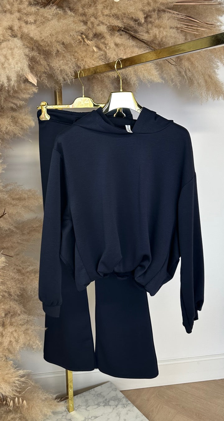 CROPPED MUSTHAVE PUFFER SET NAVY