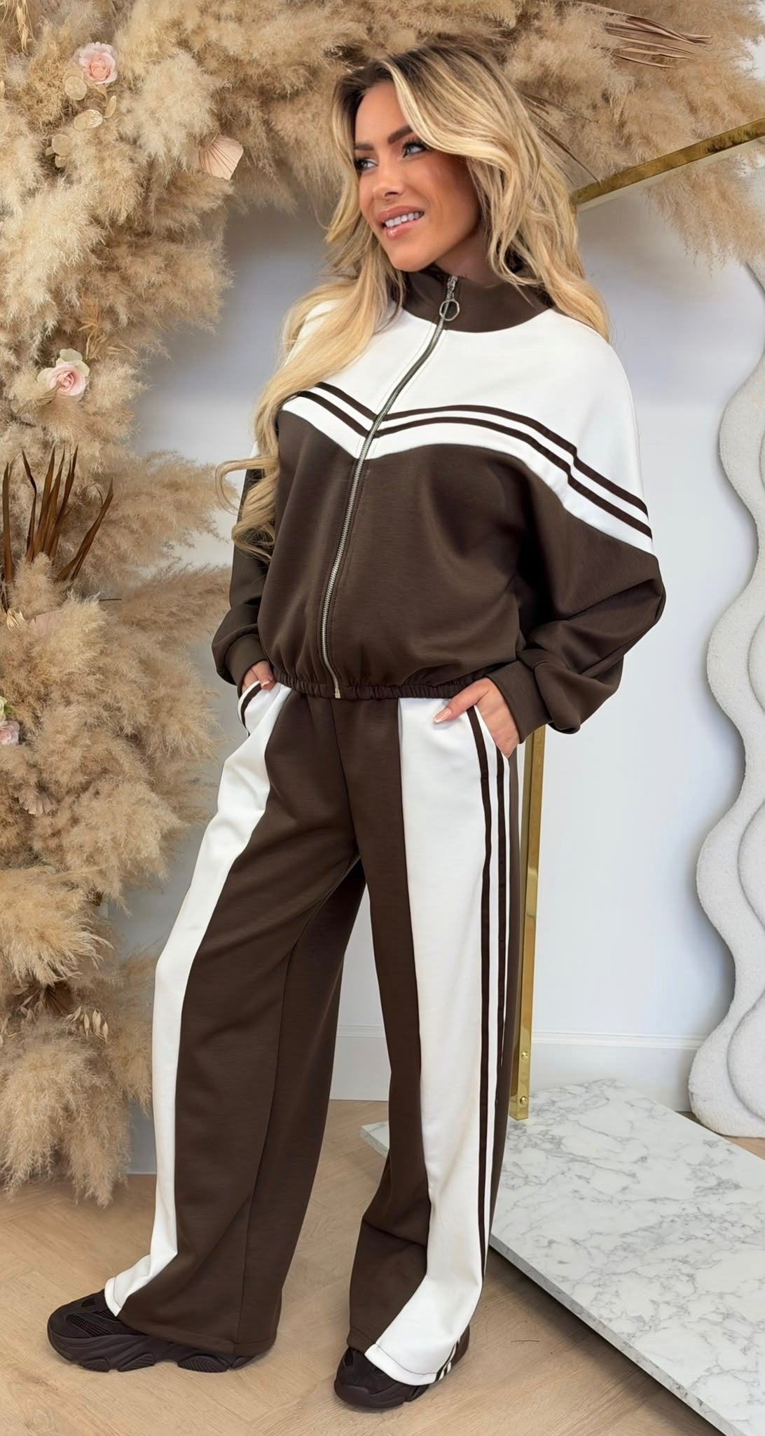 METTE STRIPE SET CHOCO