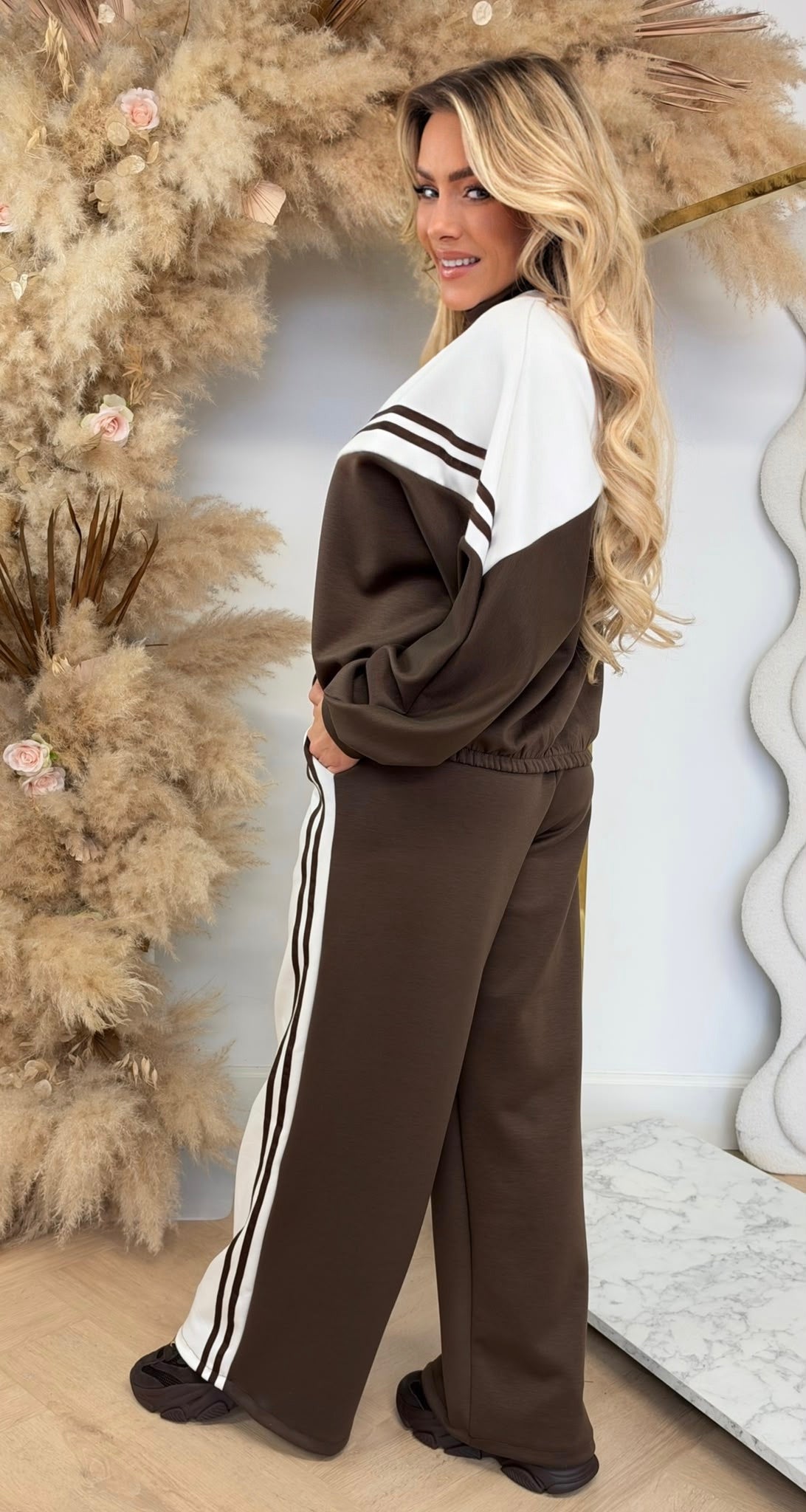 METTE STRIPE SET CHOCO
