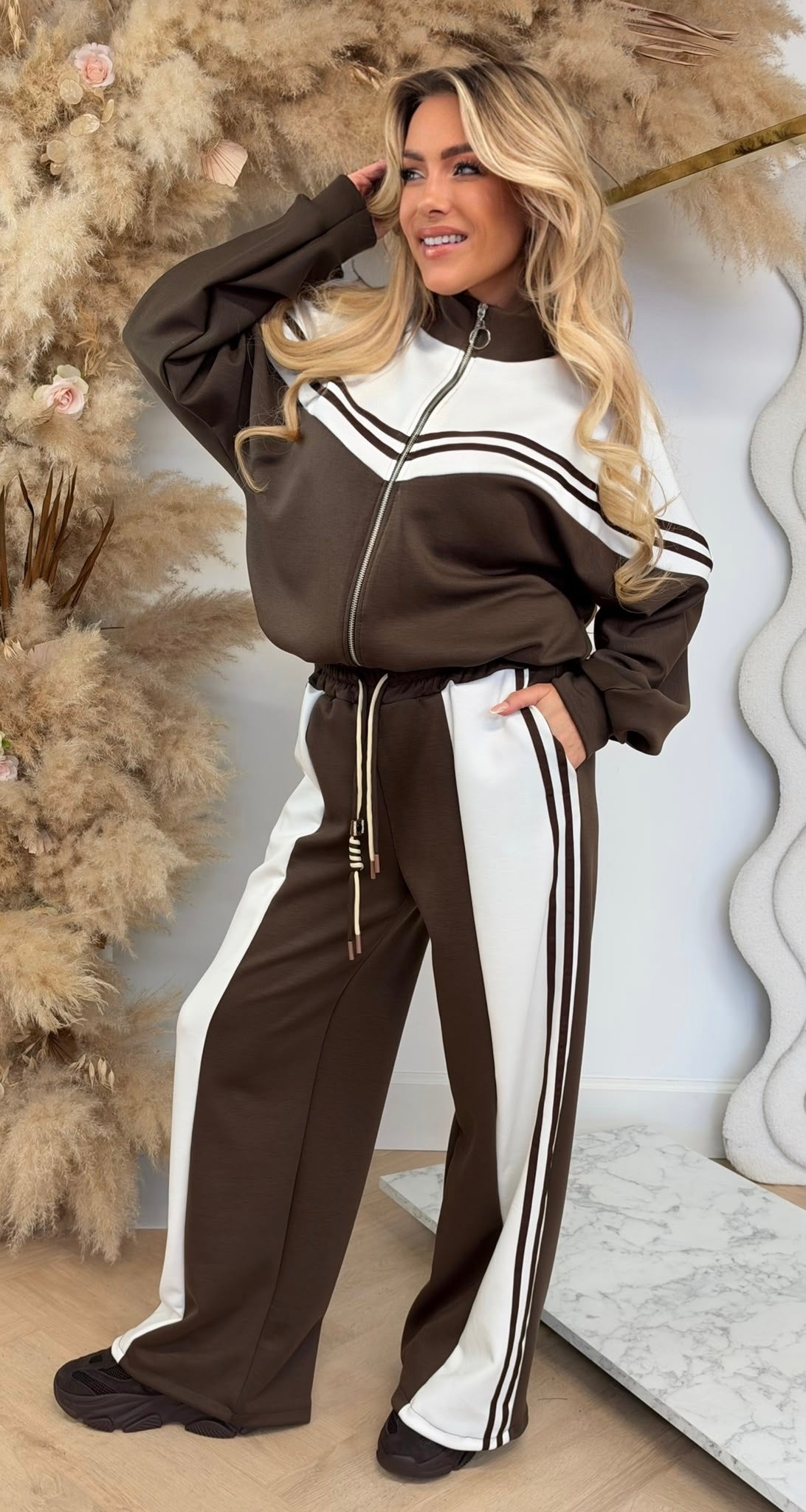 METTE STRIPE SET CHOCO