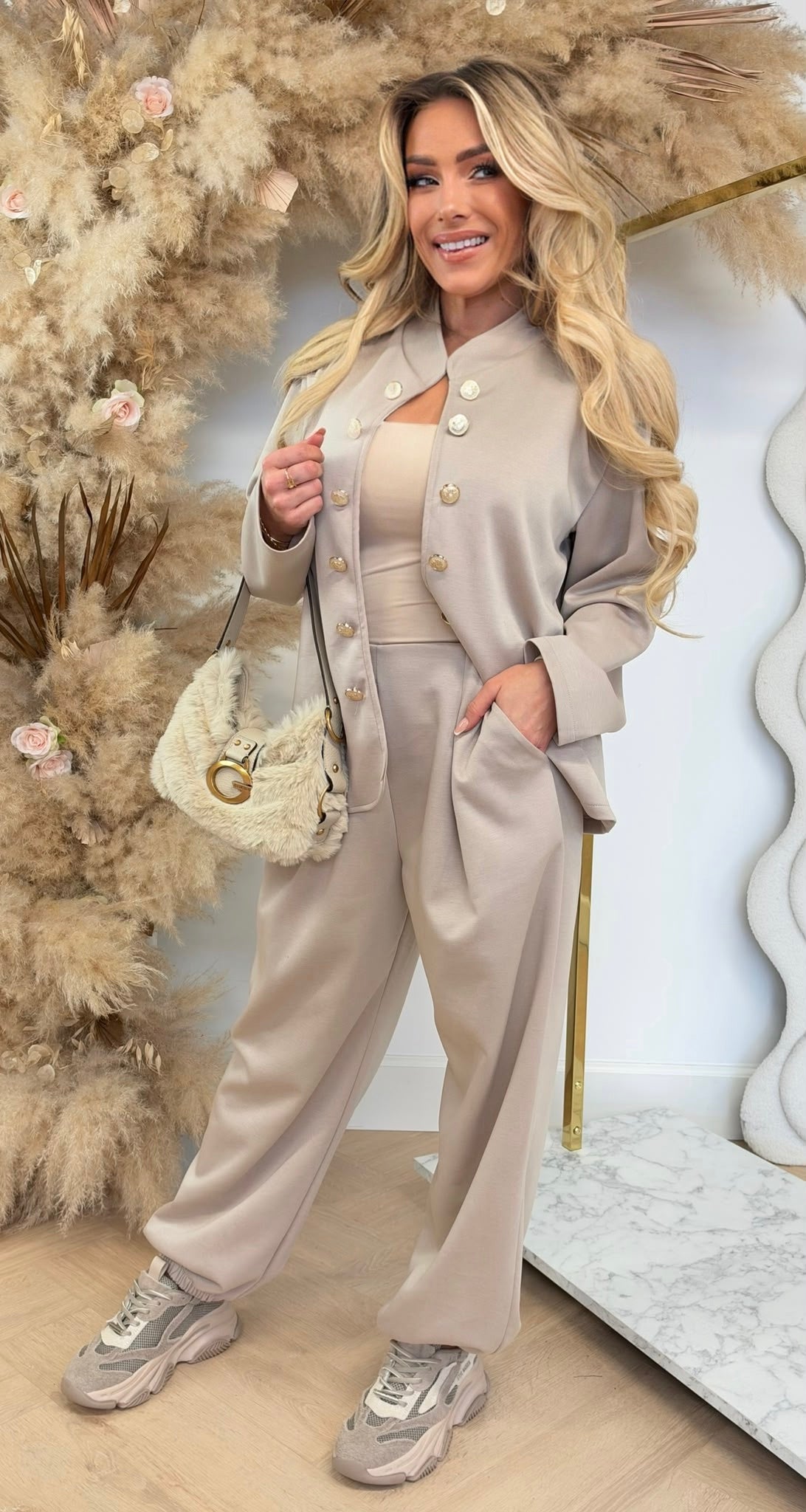 BALMAINATION 2 PIECE SET BEIGE