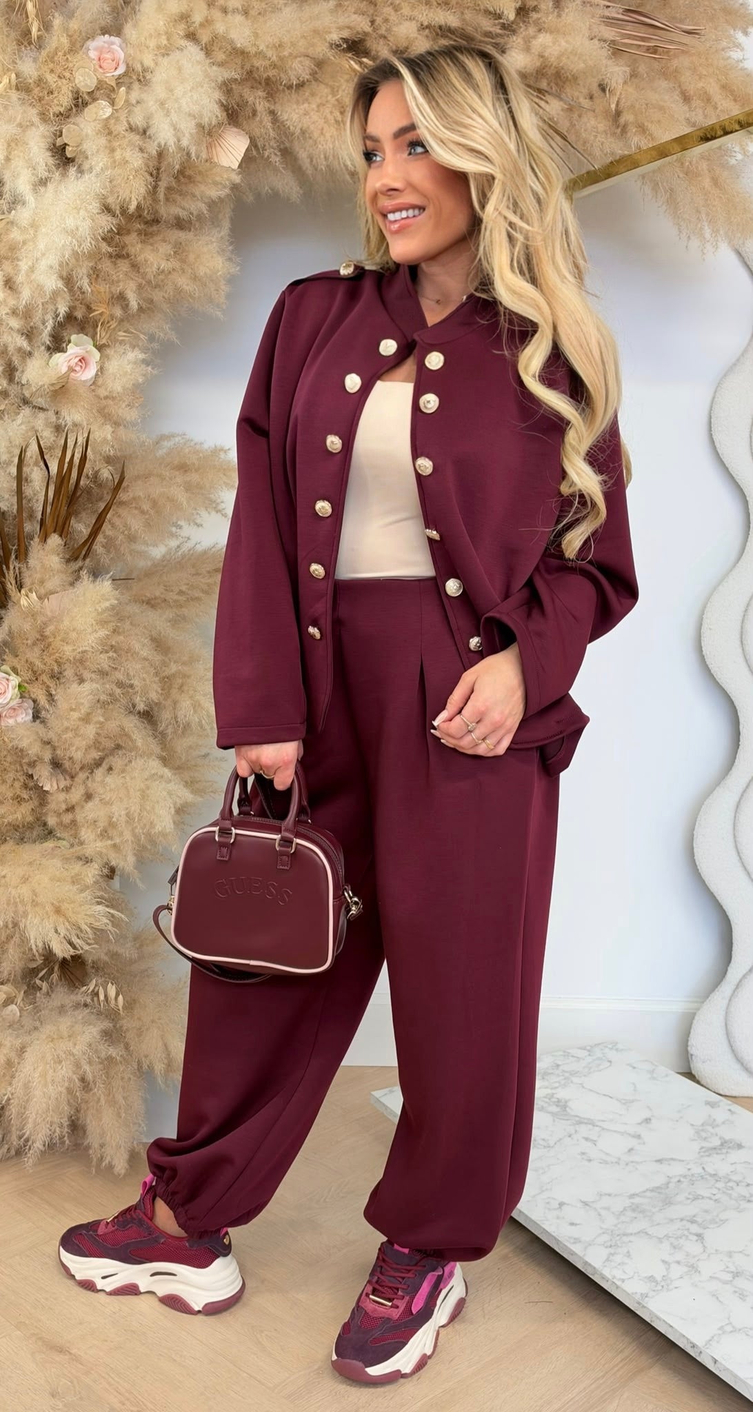 BALMAINATION 2 PIECE SET BORDEAUX