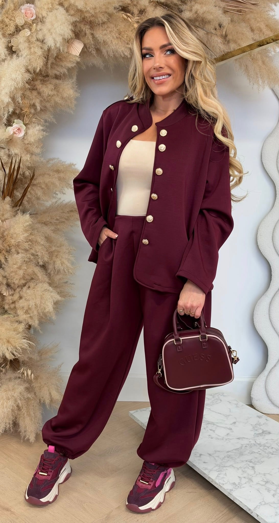 BALMAINATION 2 PIECE SET BORDEAUX