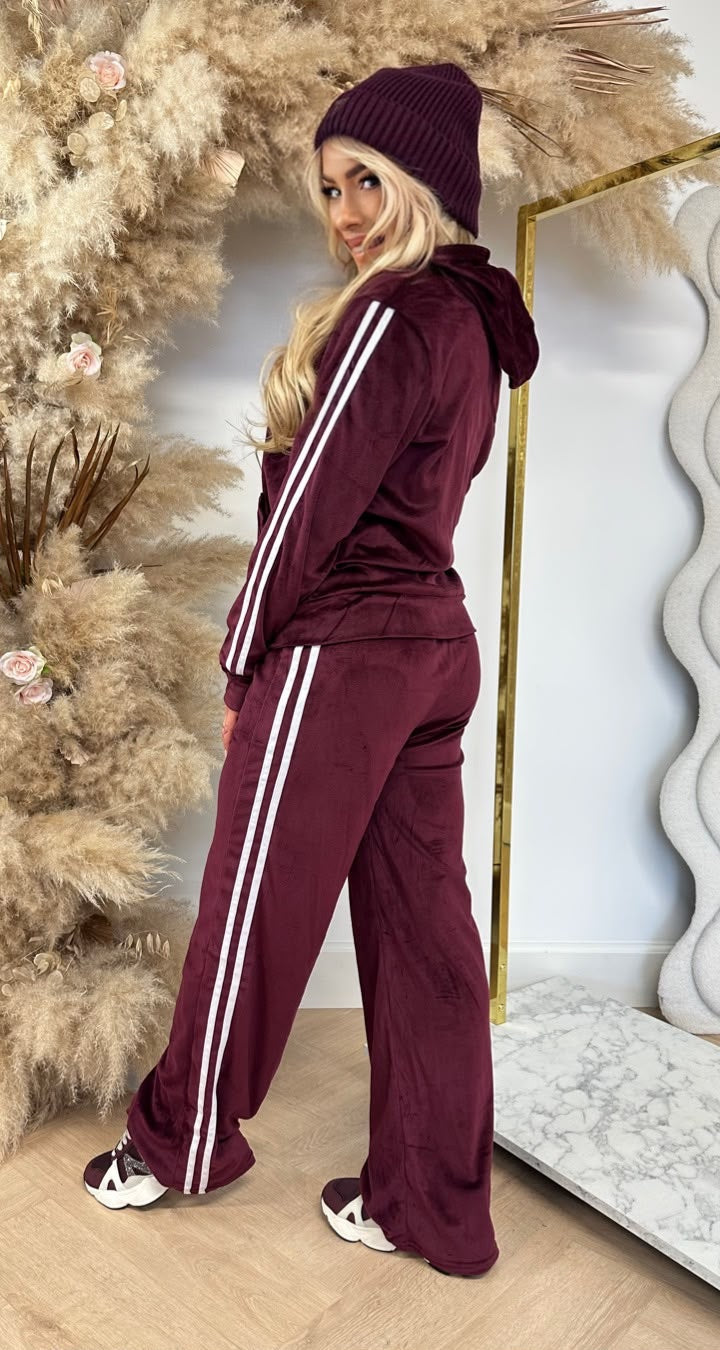 VELVET STRIPE SET 1019 BORDEAUX