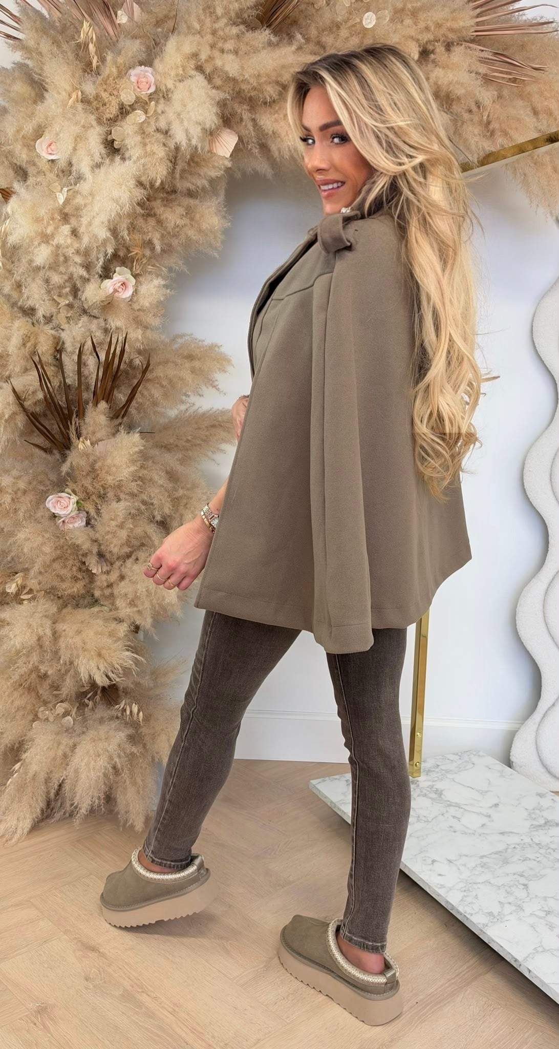 SUPER CHIQUE PONCHO TAUPE
