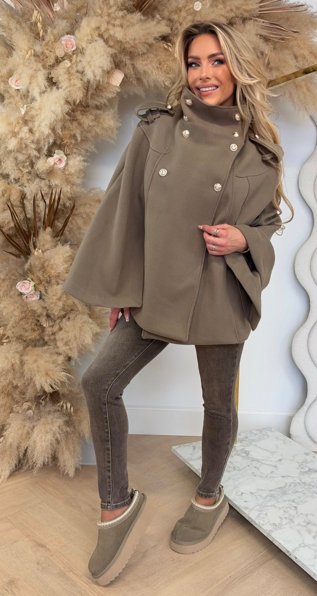 SUPER CHIQUE PONCHO TAUPE