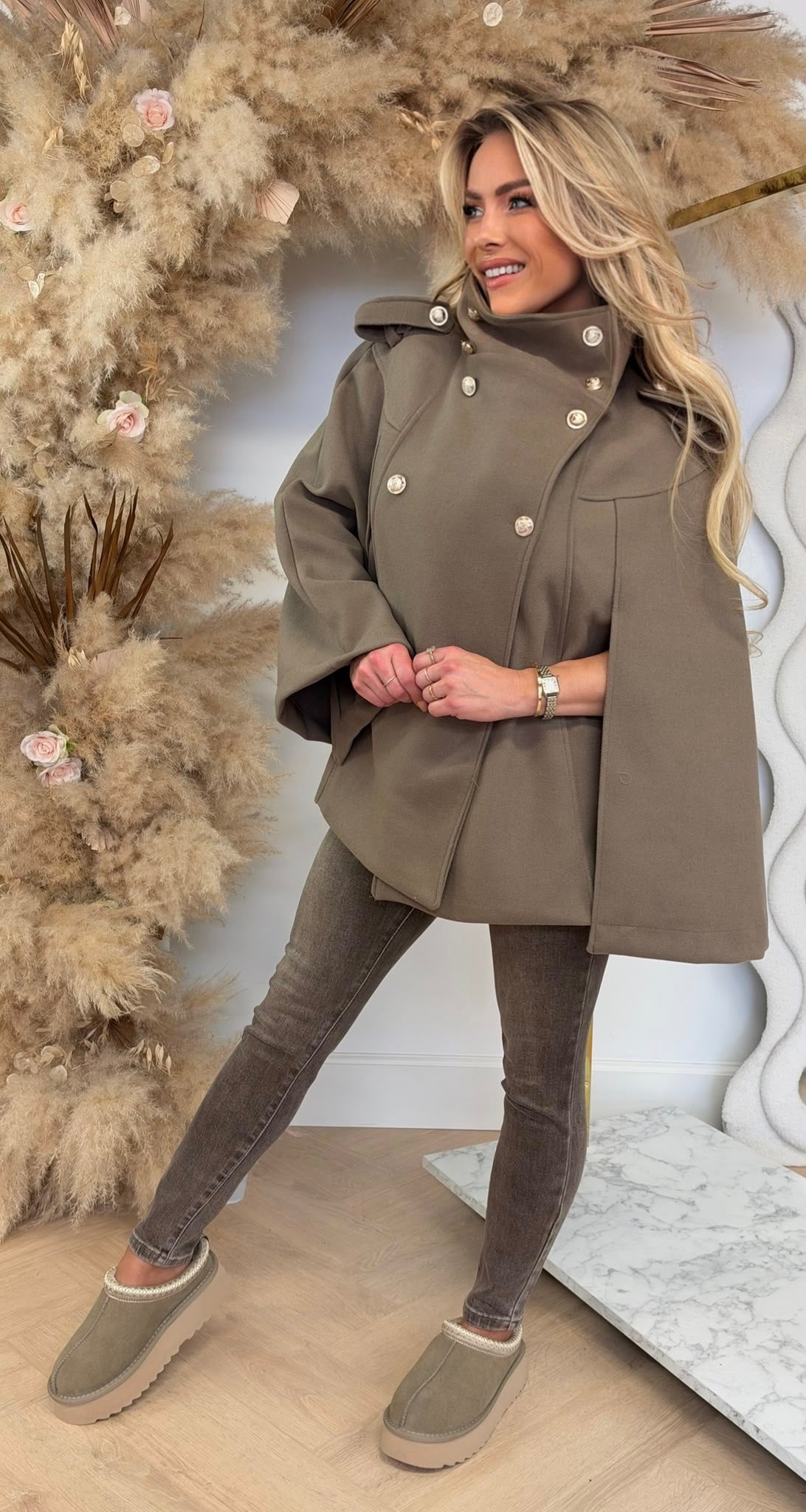 SUPER CHIQUE PONCHO TAUPE