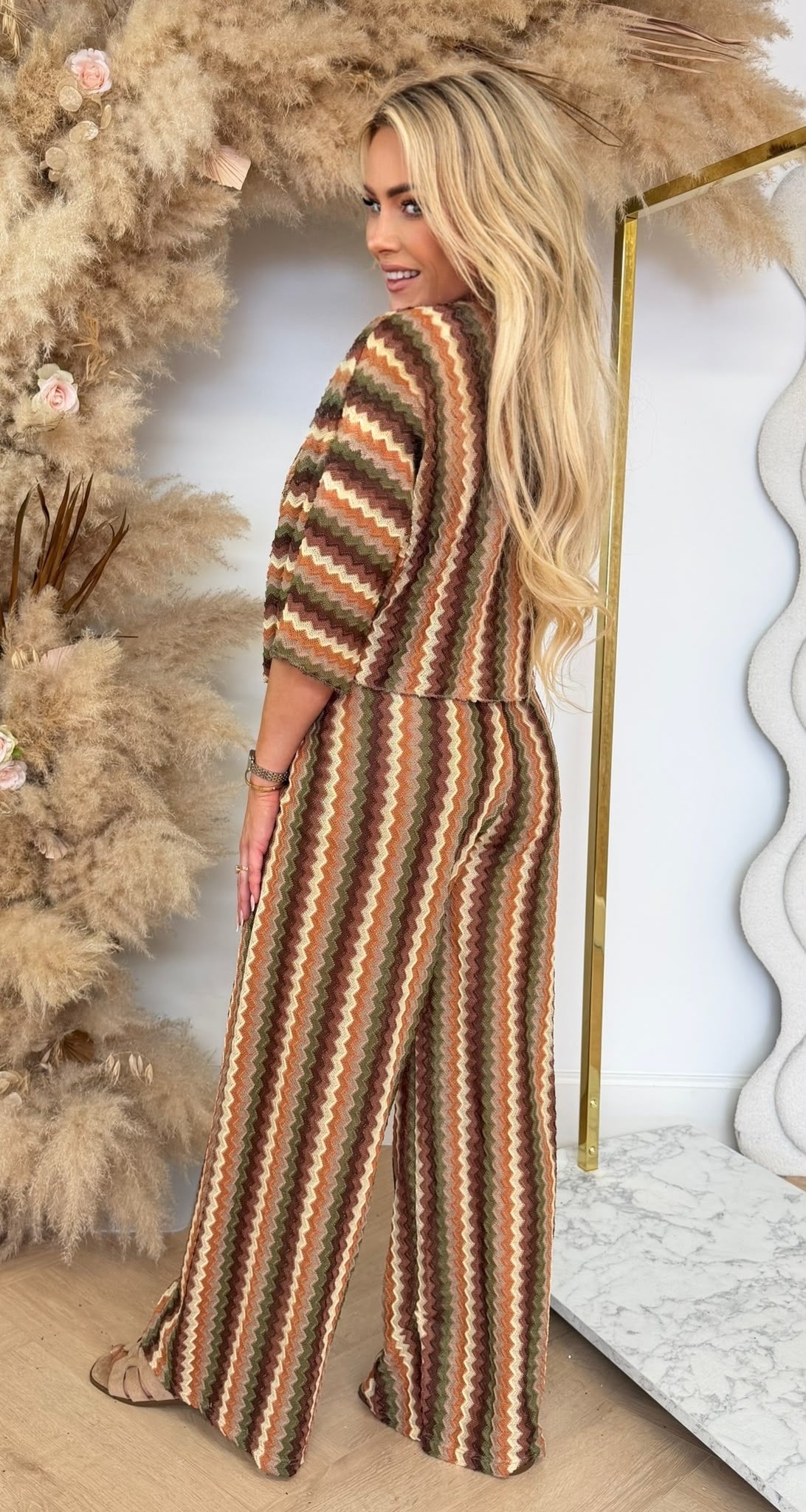 DREAMY SUMMER KNOOP CO ORD SET BROWN