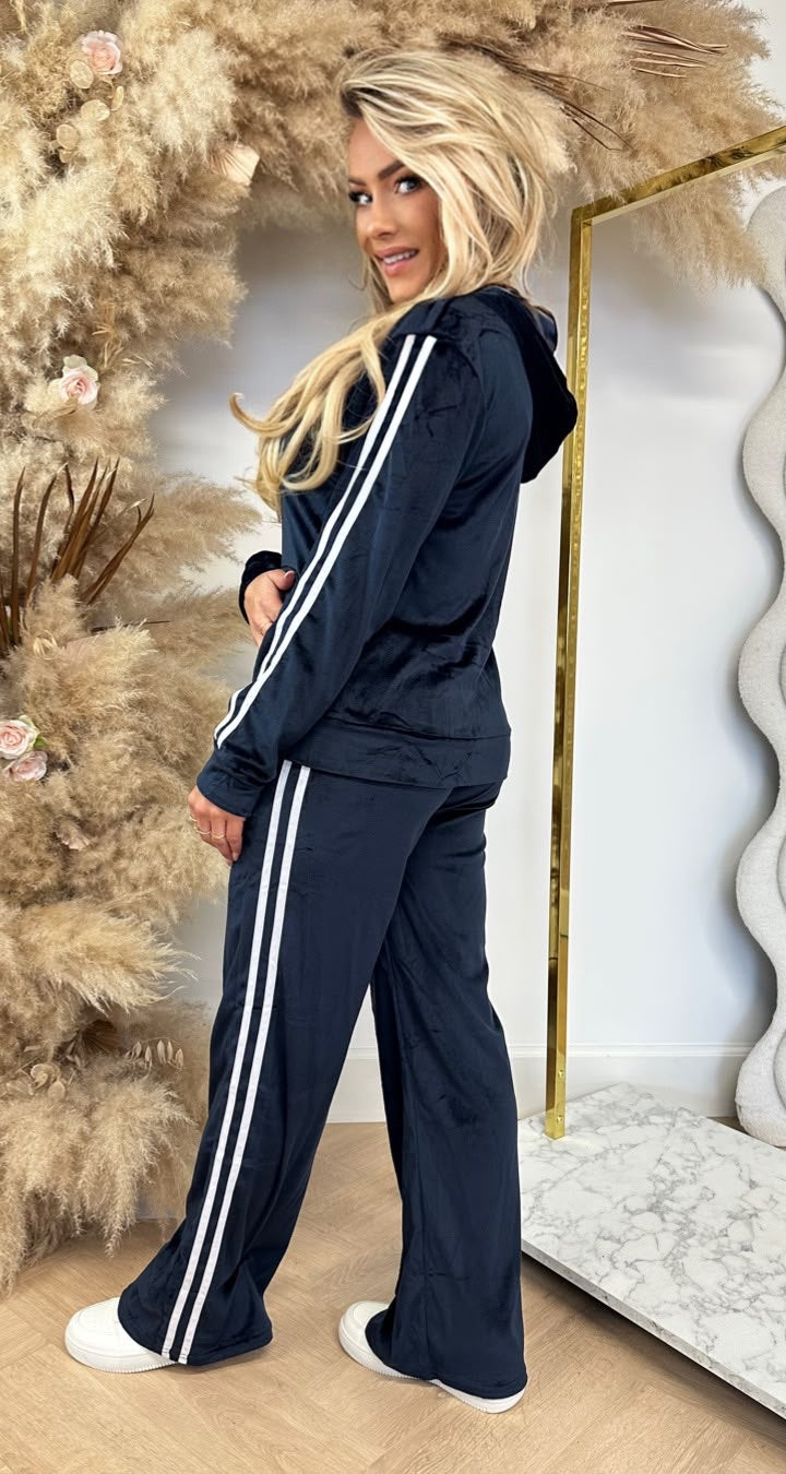 VELVET STRIPE SET 1019 NAVY