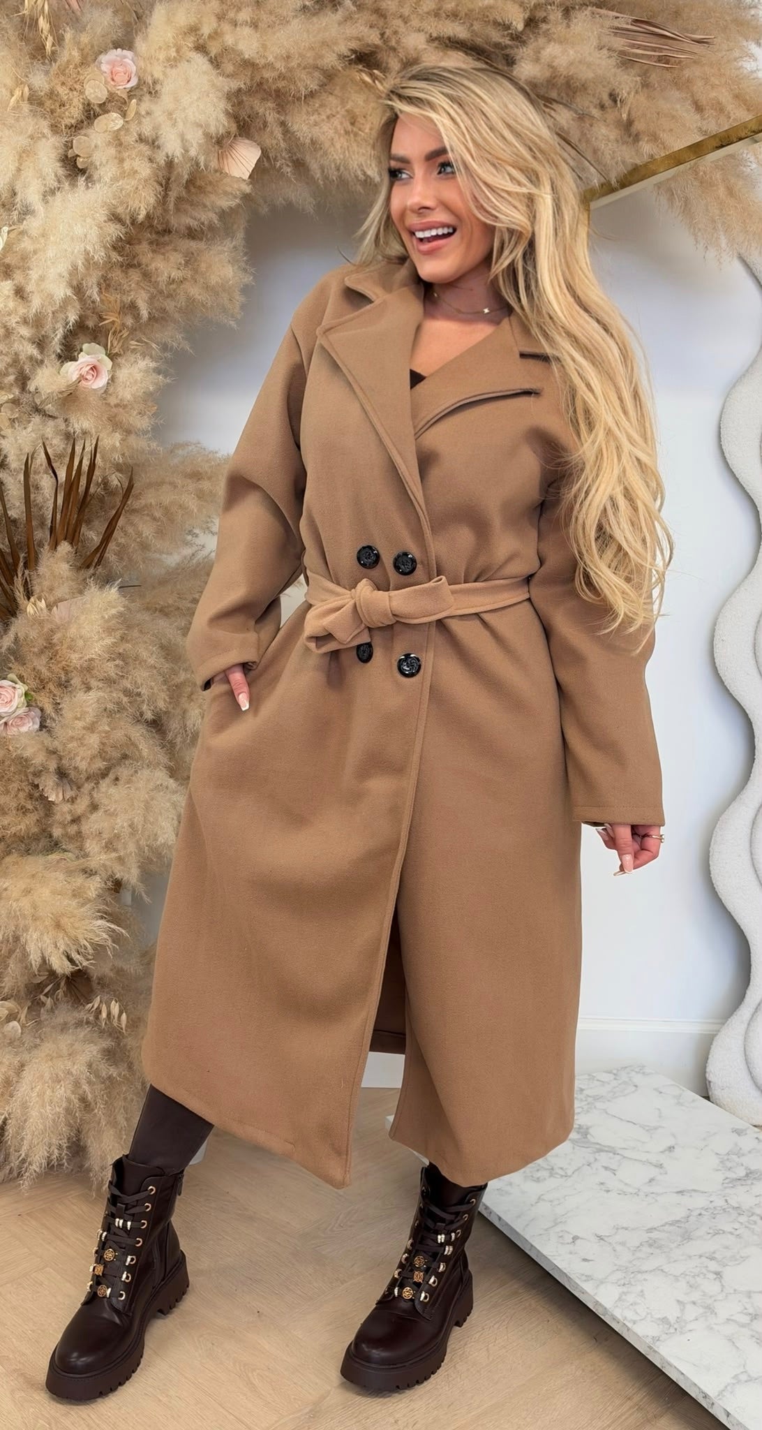 BUTTONY LUS COAT CAMEL