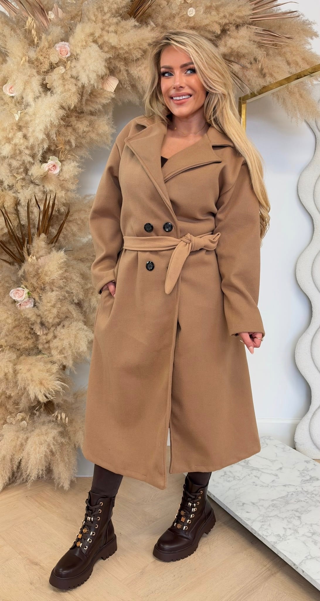 BUTTONY LUS COAT CAMEL