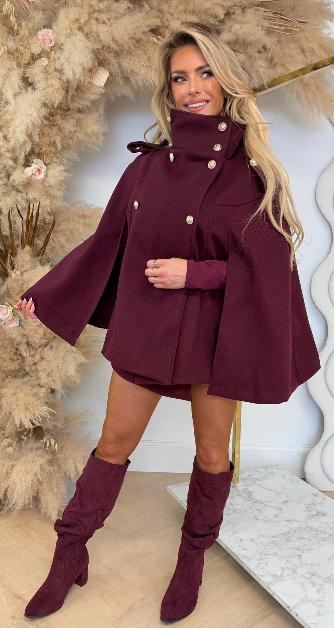 SUPER CHIQUE PONCHO BORDEAUX