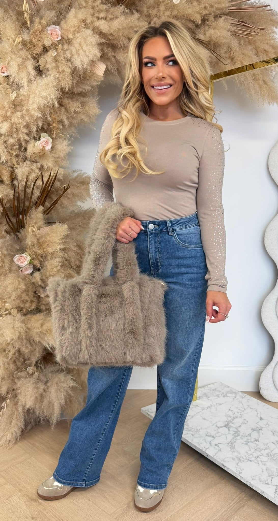 SPARKLE STRETCH TEE 10629 TAUPE
