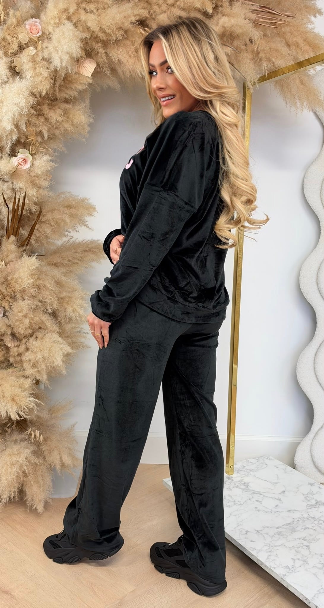 BEST ICONIC VELVET SET 1073 BLACK