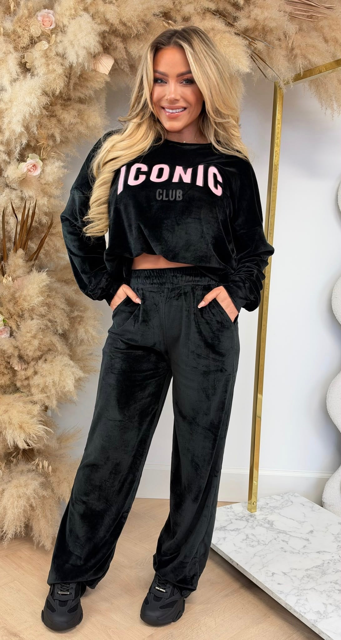 BEST ICONIC VELVET SET 1073 BLACK