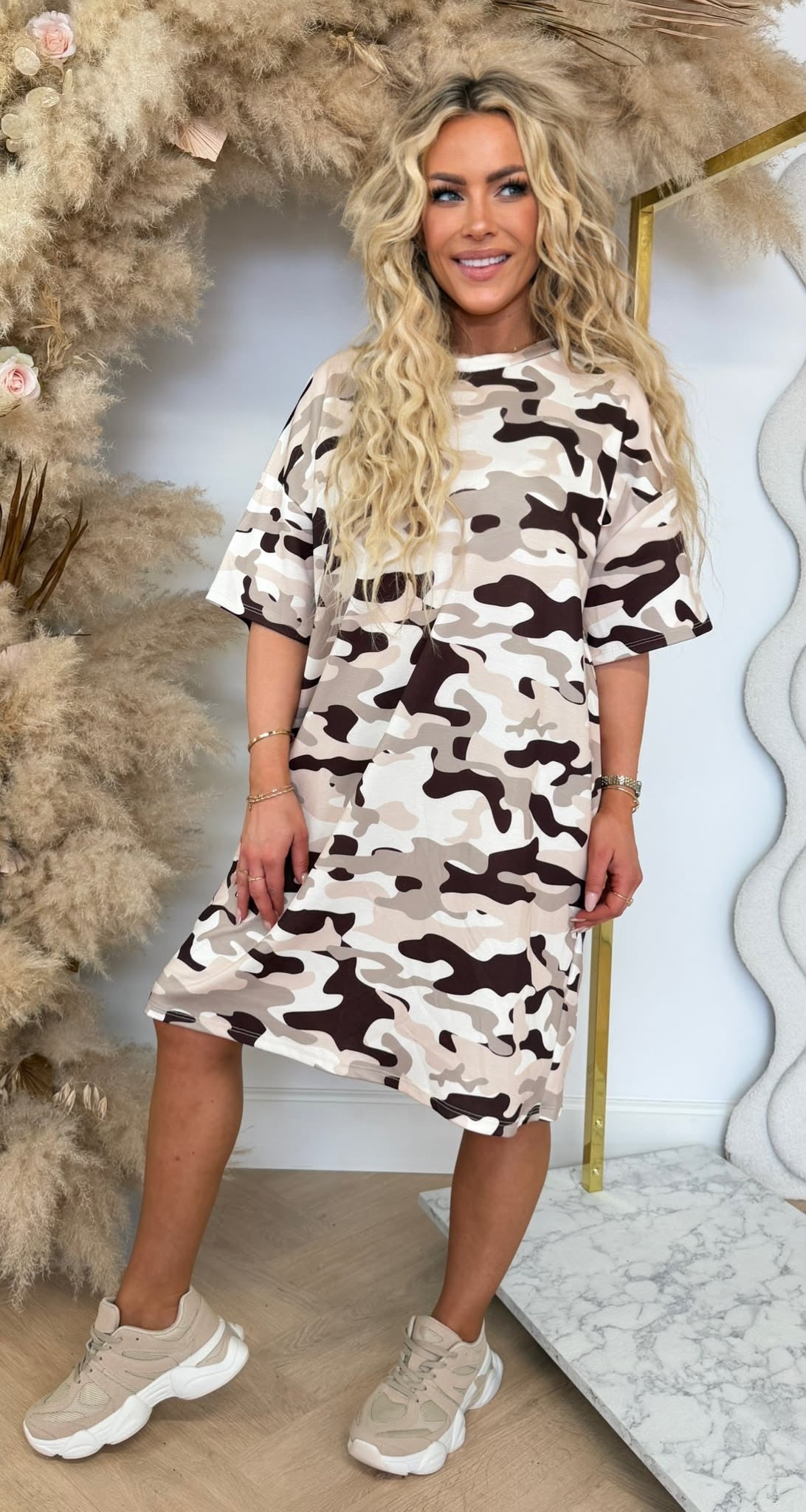 RILEY OVERSIZED ARMY SHIRTDRESS BEIGE