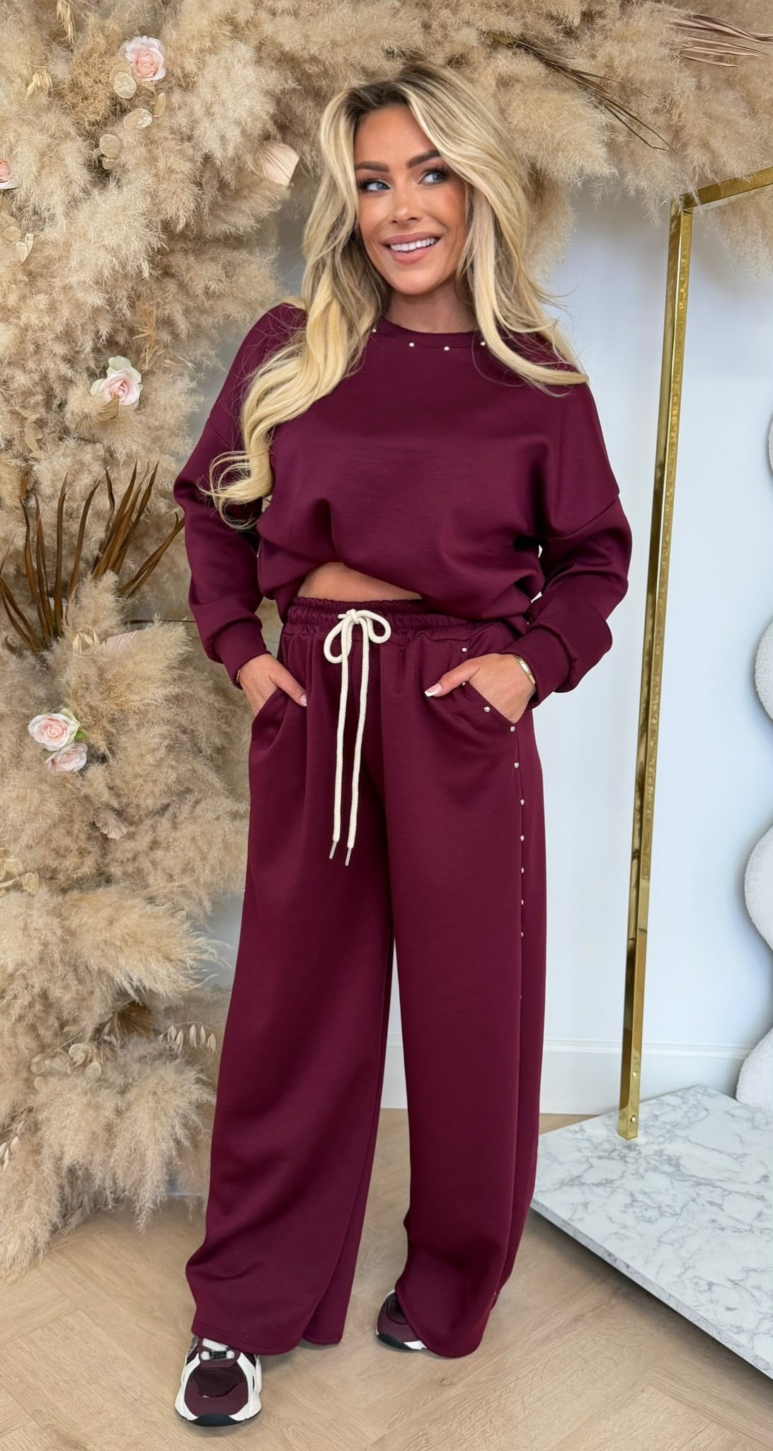 LOLA STUD SET BORDEAUX