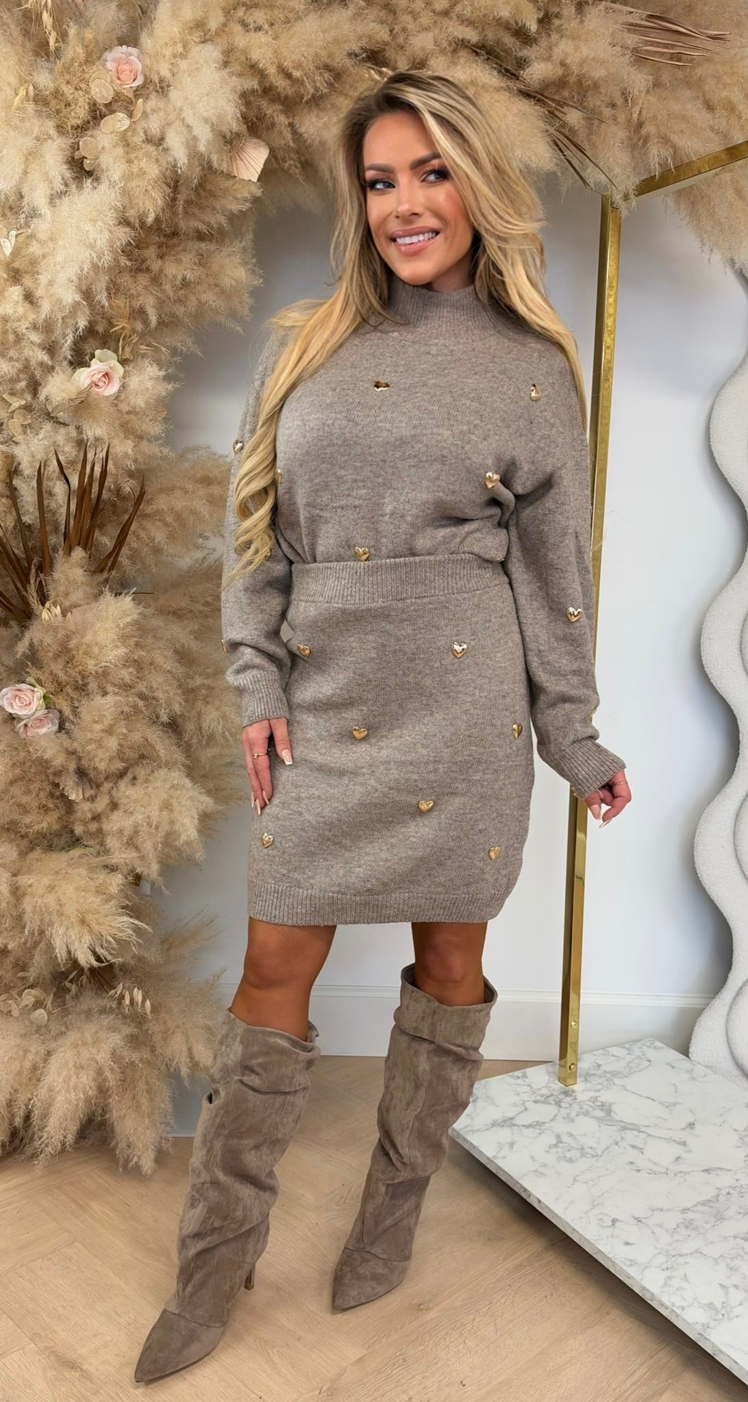 ENDLESS LOVE KNIT SET 817 TAUPE